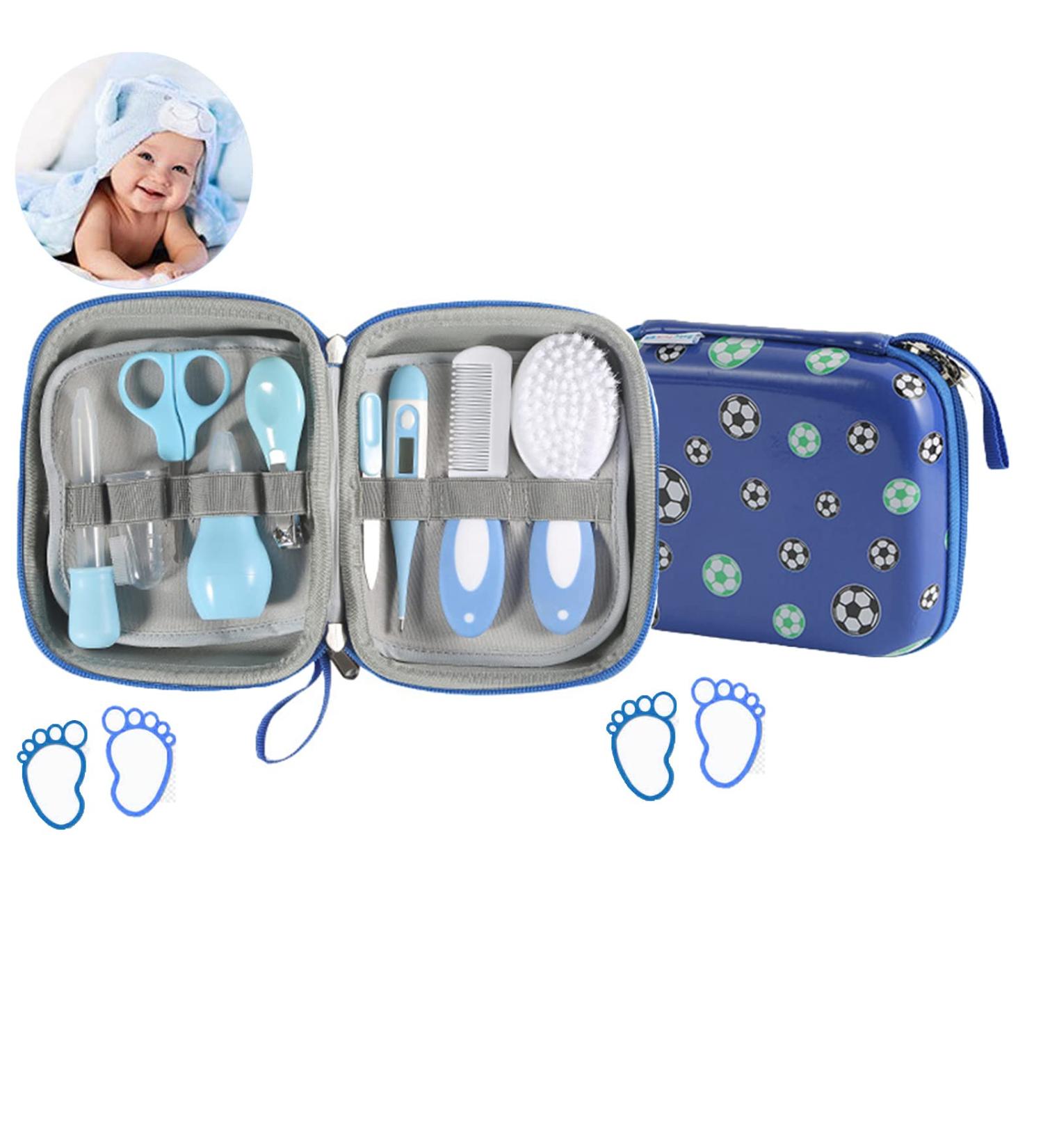 9 PCS Baby Grooming Kit | Protable Nursery Health Care Set for Baby Girl & Boy | Includes Comb, Brush, Clippers, Scissors | Newborn Gift Set - Buy Online on GoSupps.com