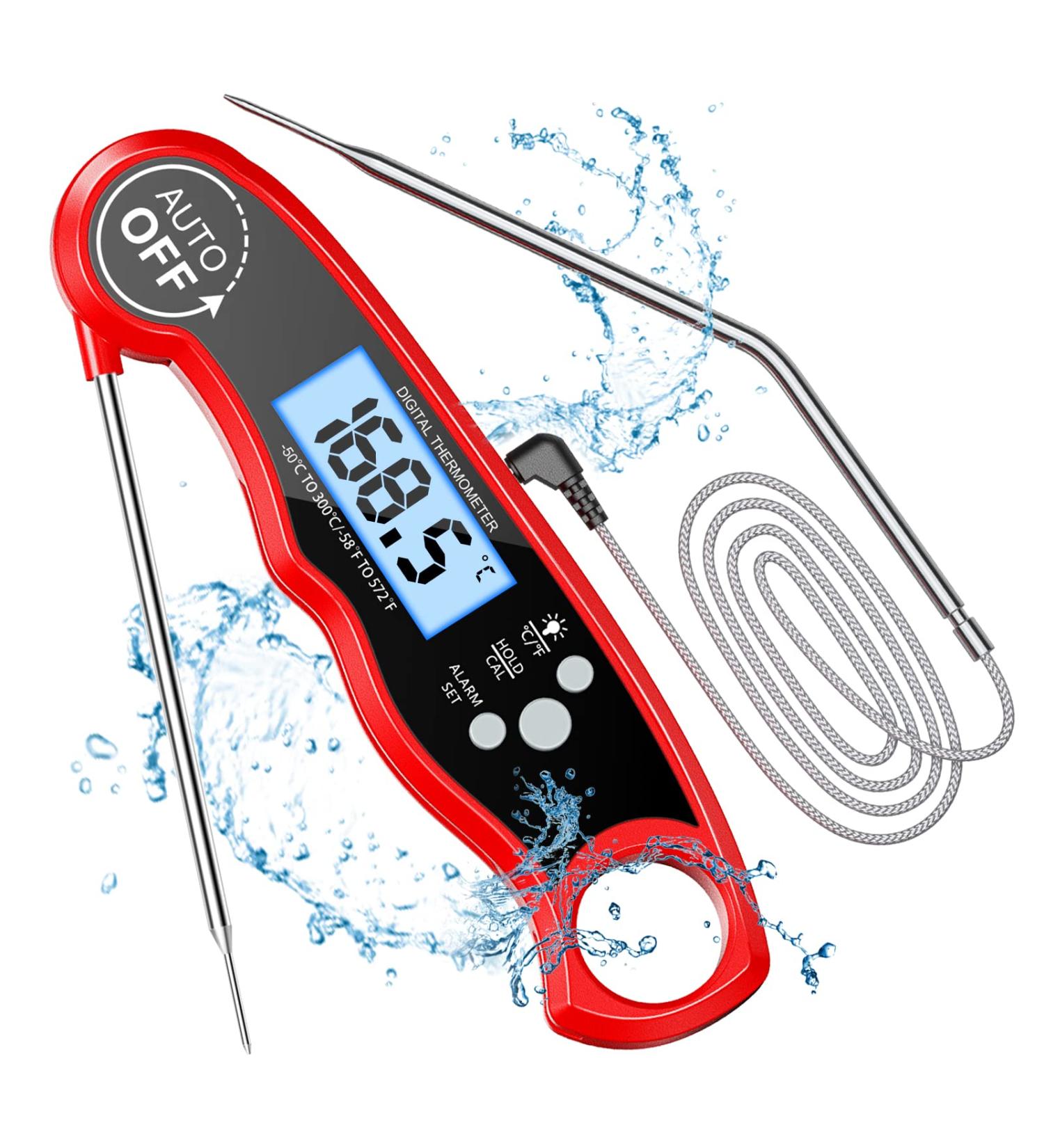 Buy Cirycase Digital Meat Thermometer - Instant Read Grill & Roast Thermometer with 102cm Long Probe - Perfect for BBQ Oven and Baking - Buy Online on GoSupps.com