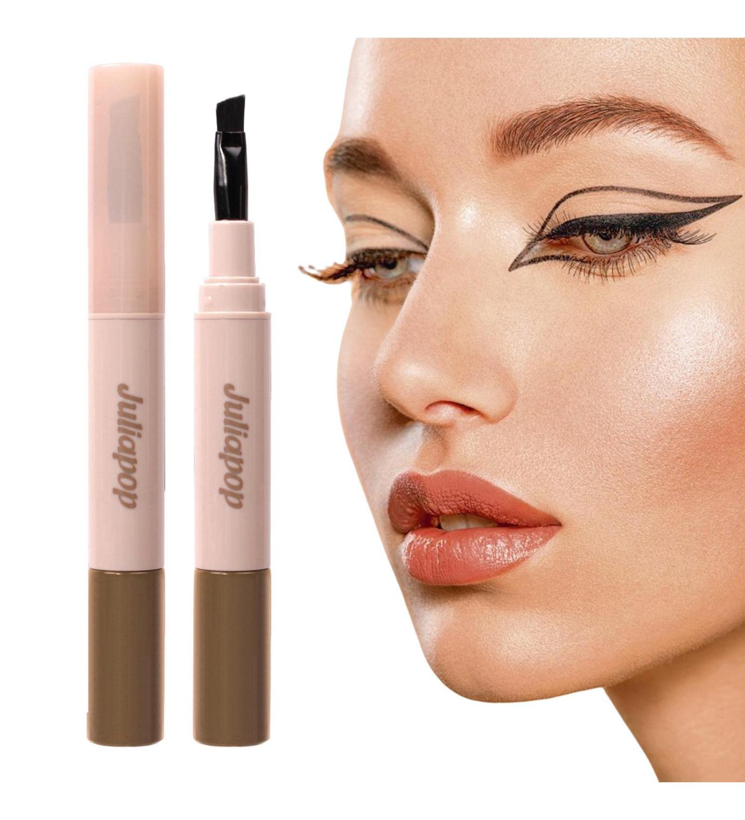 Waterproof Smudge Proof Eyeliner No Smudge Liquid Eyeliner Natural Eyeliner Cream with Angled Blade Brush Head for Drawing Smooth Lines Aviere 02# - Buy Online on GoSupps.com