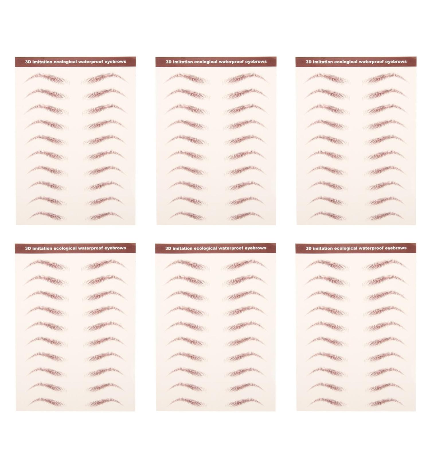 TEHAUX 6 Feuilles Autocollants pour Sourcils Effet Poil Poil Imperm ables Transfert D Eau Couleur Marron Kit Maquillage Visage pour Usage Quotidien et Mise Rapide - Buy Online on GoSupps.com
