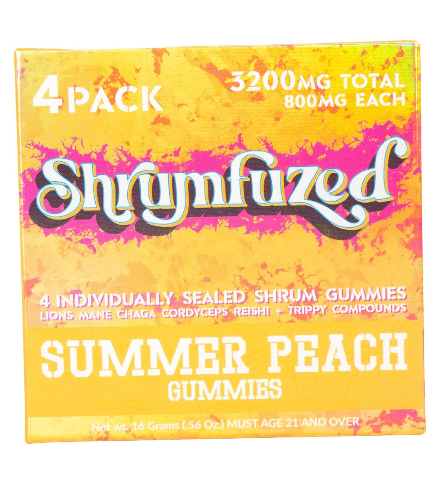 Shrumfuzed Proprietary Nootropic Gummy 3200mg - Lion's Mane Reishi Chaga and Cordycep Nootropic Tripee Mushroom Blend (4 Summer Peach) - Buy Online on GoSupps.com