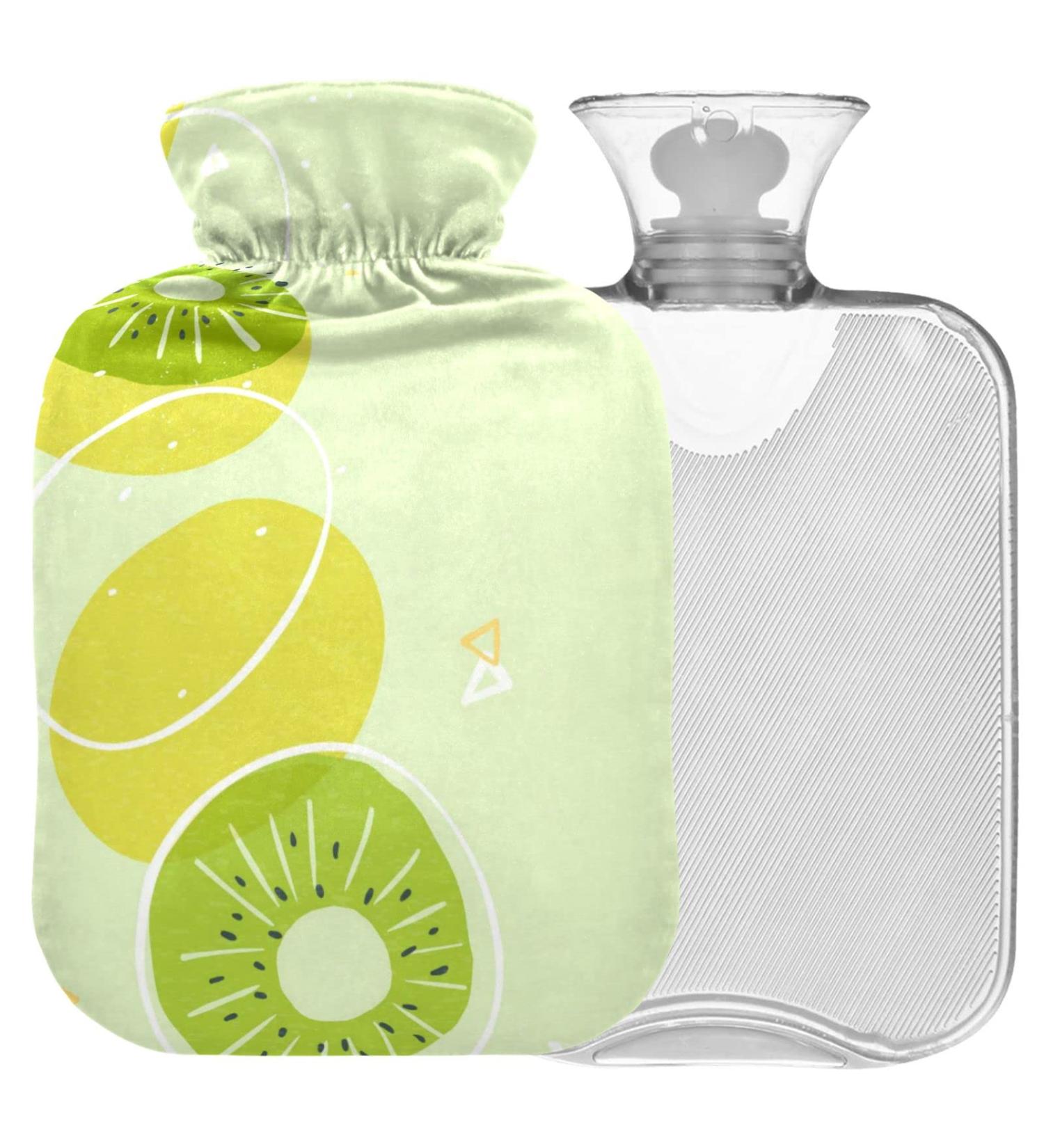 Naanle Kiwifruit Lemon 2L Transparent Hot Water Bottle - Large Heat Therapy for Pain Relief | Ideal for Bed Hand & Feet Warmer - Buy Online on GoSupps.com