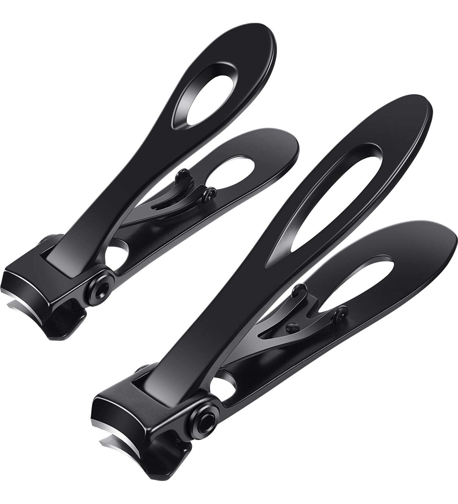 Mudder 2 Pieces Oversized Thick Nail Clippers for Toenails and Fingernails - Stainless Steel Wide Nail Cutter for Men, Adults - Black - Buy Online on GoSupps.com