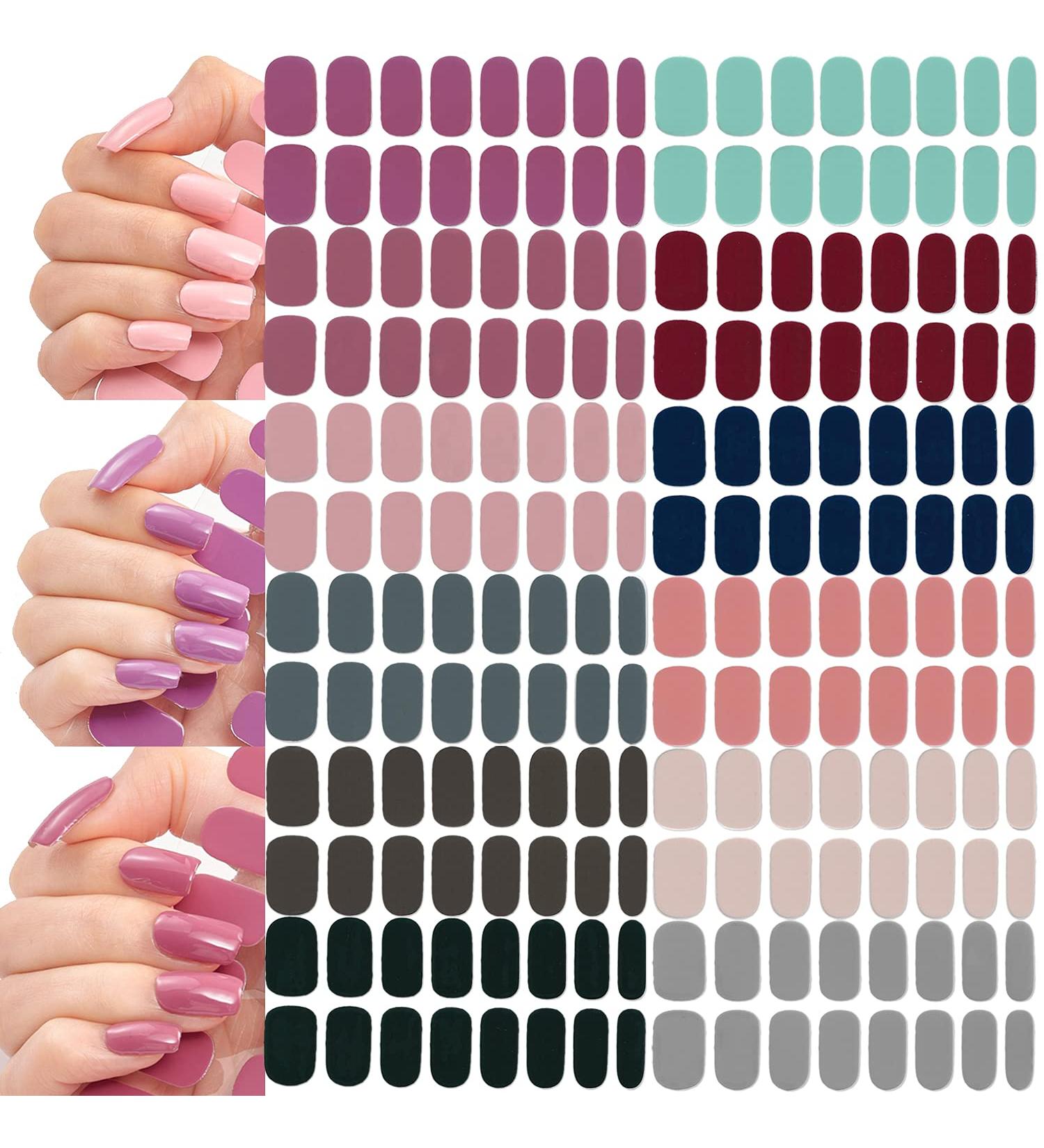 NAILDOKI Nail Stickers - 12 Sheets x 16 Pieces Full Wraps, Self-Adhesive Gel Nail Art Decals for Women & Girls - Buy Online on GoSupps.com