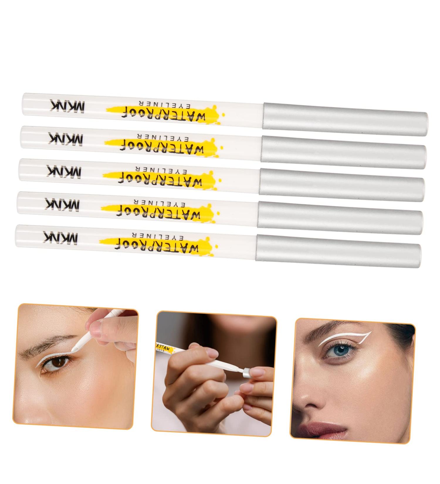 DOITOOL 5pcs White Lying Silkworm Pen Highlighter Matte Cream Eyeshadow Women Cosmetics Brighten Makeup Girl - Buy Online on GoSupps.com