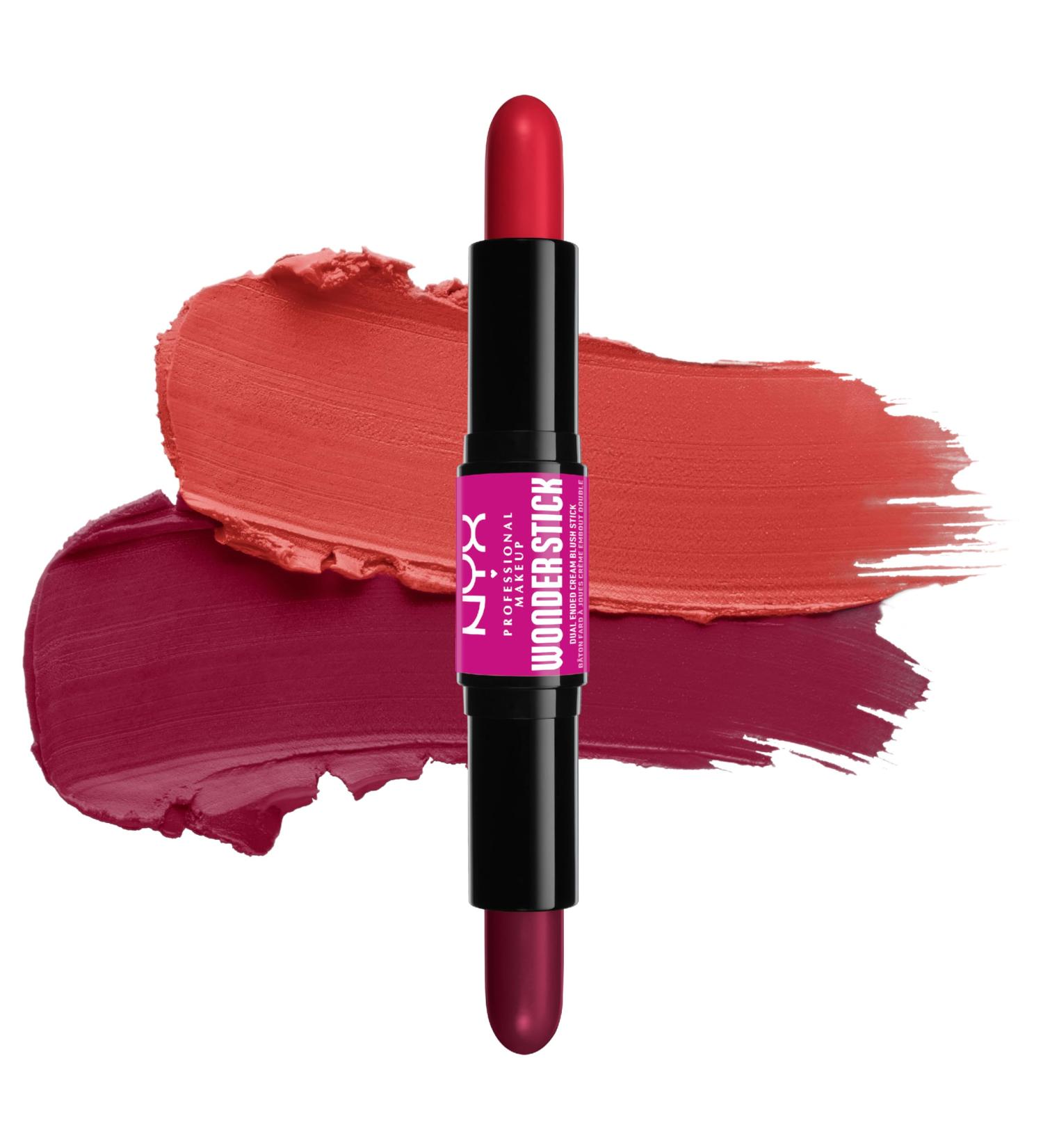 NYX Professional Makeup Rouge - Vegan Hyaluronic Acid Wonder Stick in Bright Amber & Fuchsia (8g) | Moisturizing & Mixable Texture - Buy Online on GoSupps.com