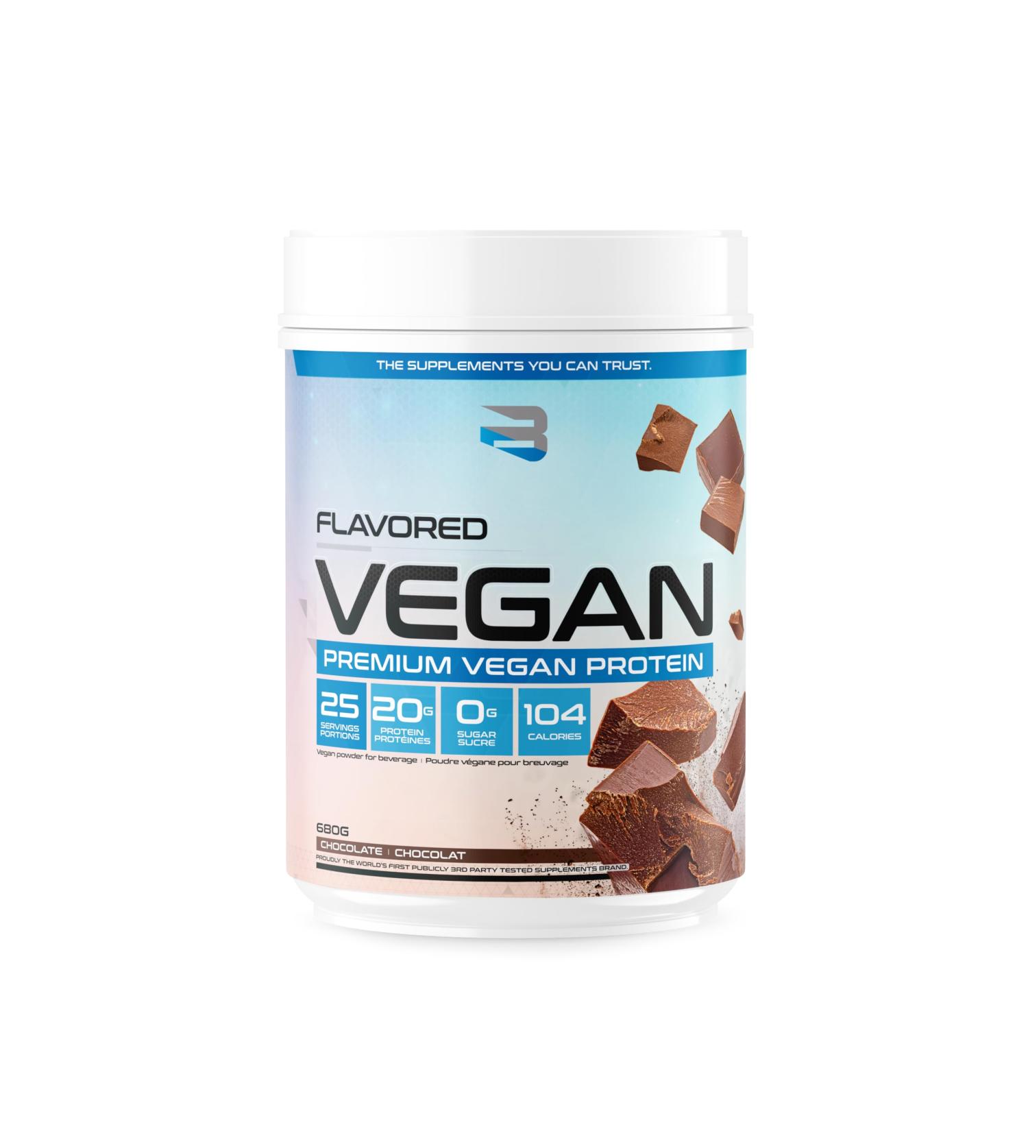 Believe Supplements Flavored Vegan Protein Powder - Plant-Powered Muscle Growth & Recovery Blend (25 servings) (25 scoop(s) Chocolate) Chocolate 25 Servings (Pack of 1)