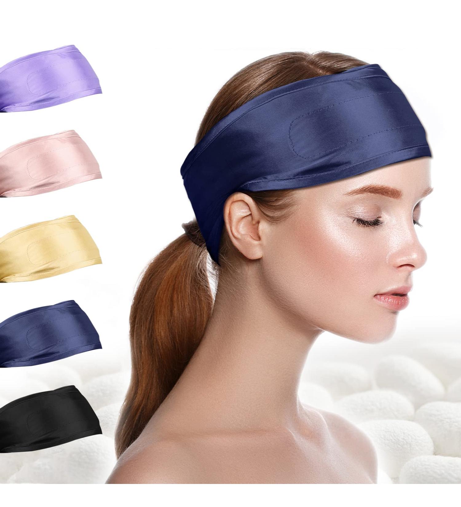 Silk Spa Headband for Face Washing & Hair Wrapping | Adjustable Ponytail Wrap for Women & Girls | 100% Mulberry Silk | Purple - Buy Online on GoSupps.com