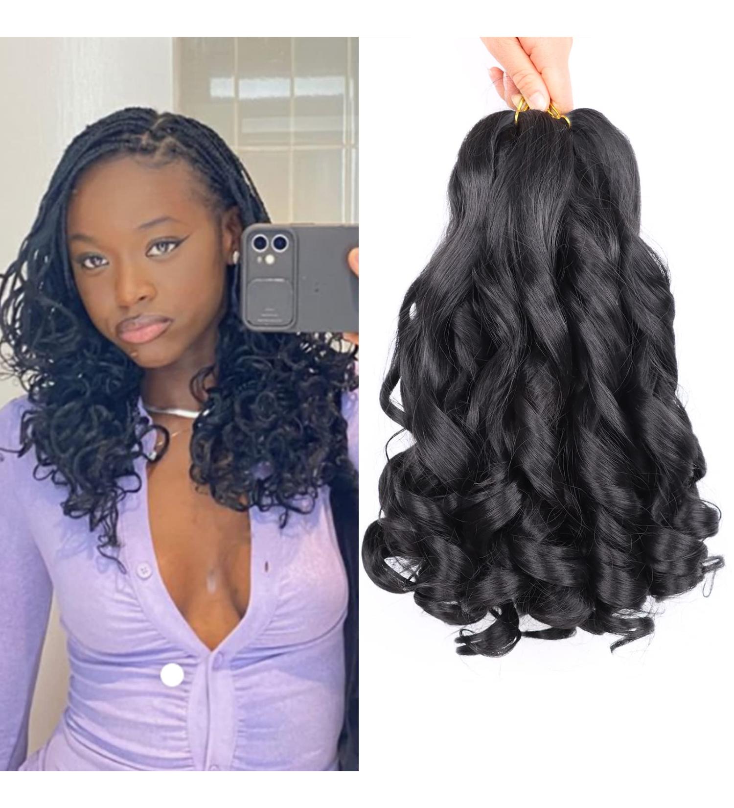 French Curly Braiding Hair 14 Inch - 8 Packs Pre Stretched for Box Braids | Bouncy Loose Wavy Spiral Curls | French Curl Crochet Braids - Extensions - Buy Online on GoSupps.com