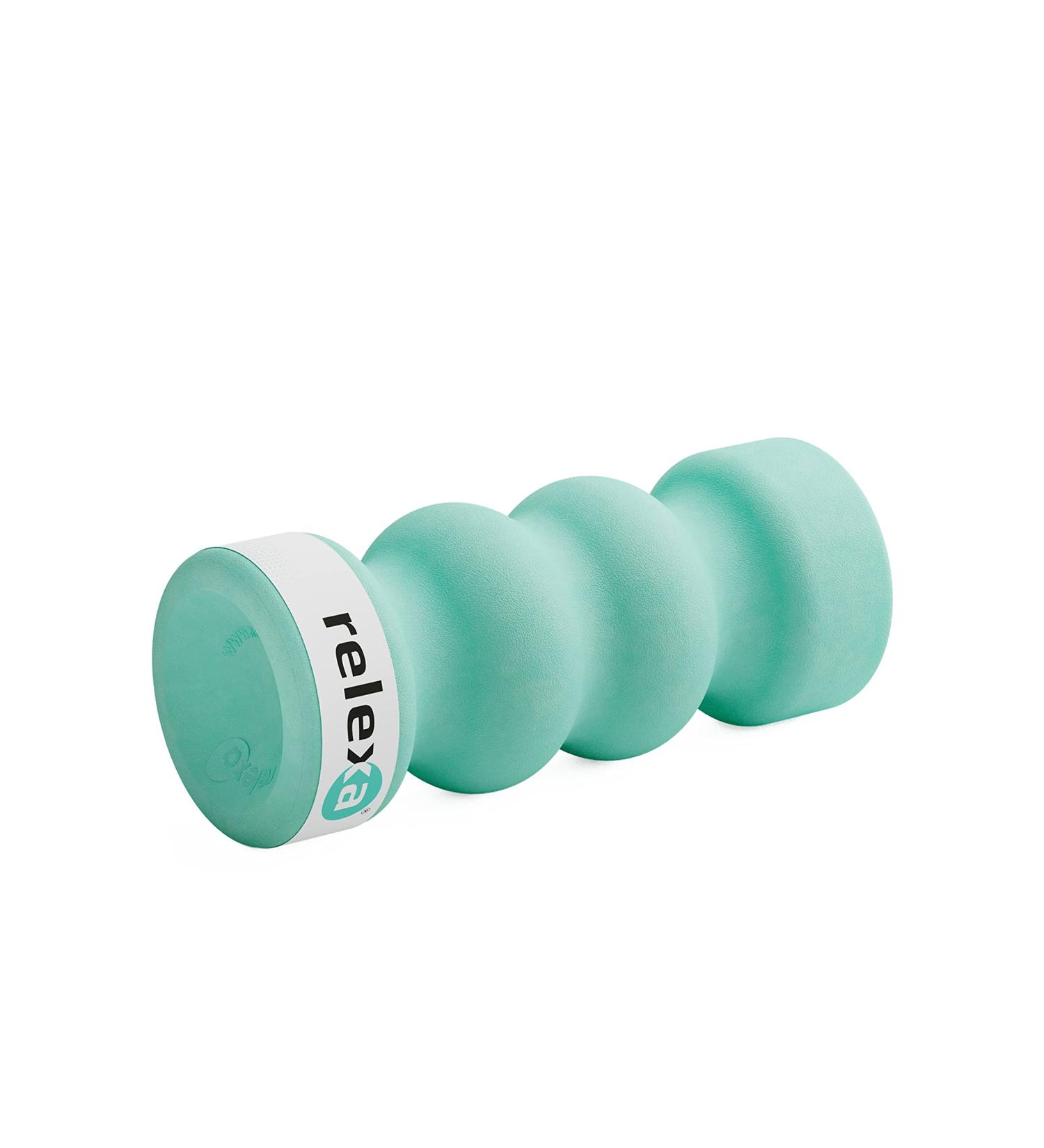 Relexa Double-Twin Fascia Roller - 4 Ergonomic Areas for Neck Back Buttocks & Legs | Deep Muscle Relief | Available in Turquoise - Buy Online on GoSupps.com