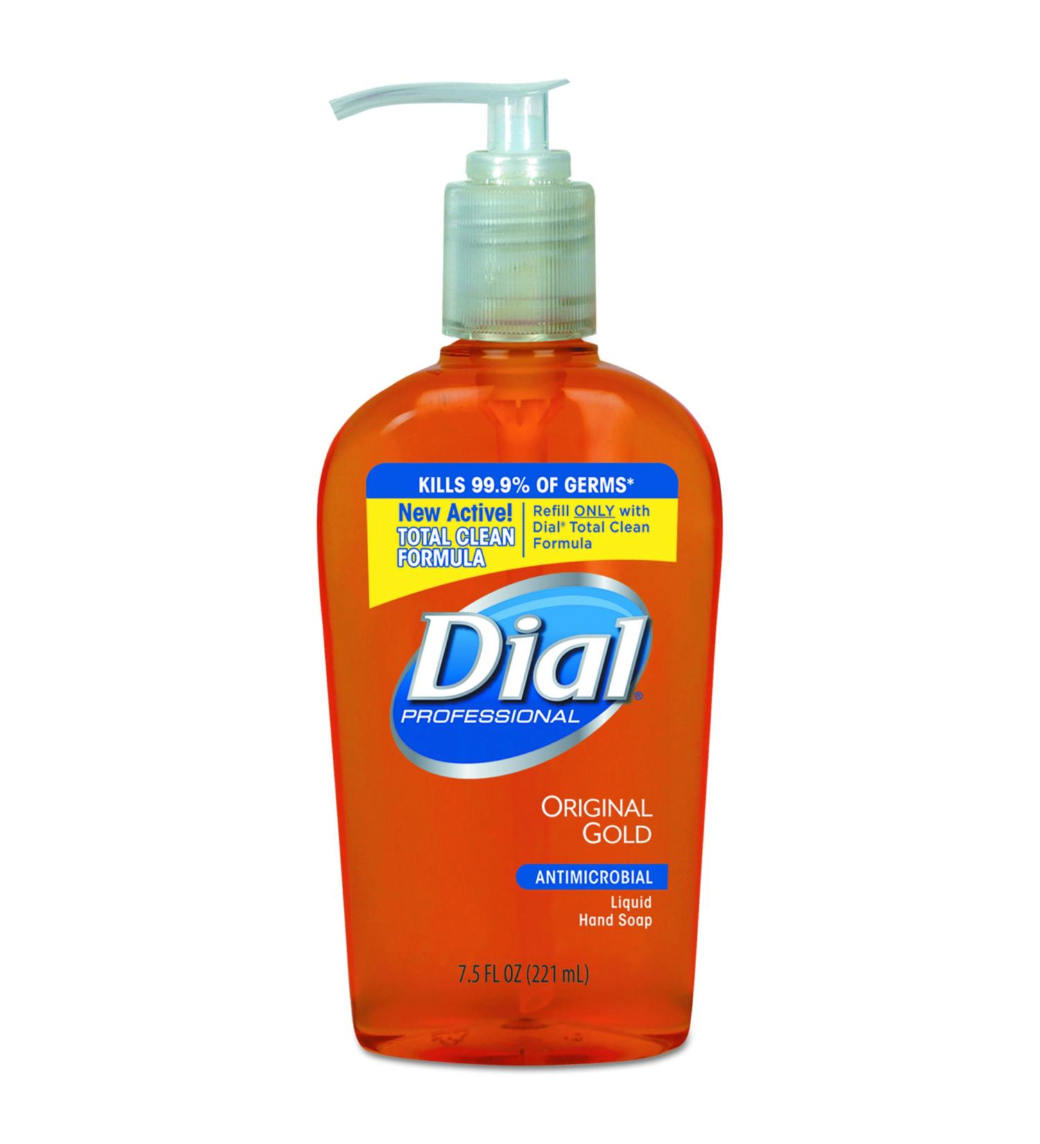 Dial Professional 84014CT Gold Antimicrobial Hand Soap Floral Fragrance 7.5oz Pump Bottle (Case of 12)