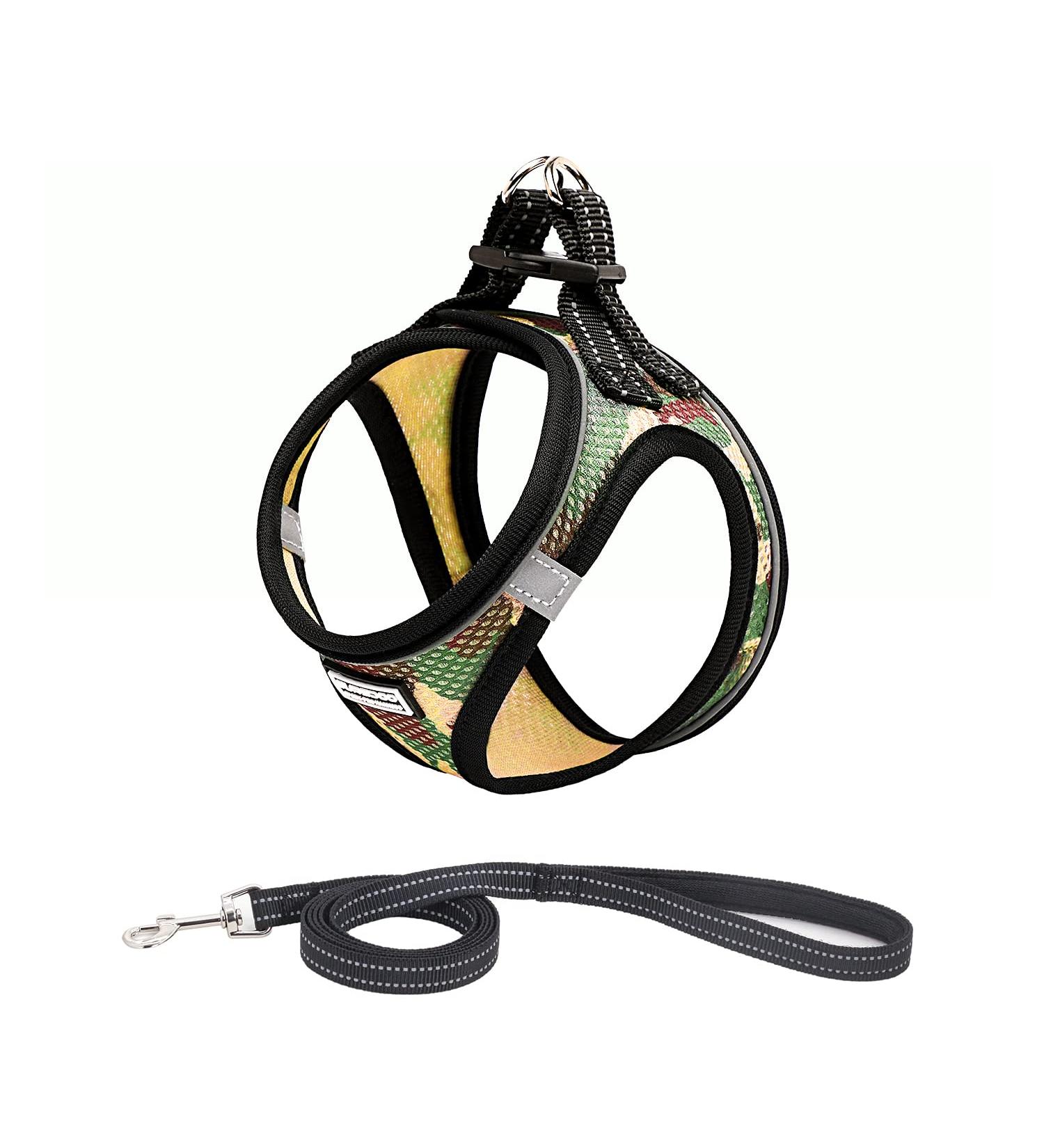 Suredoo Dog Harness with Leash - Reflective Anti-Train Chest Harness for Small Dogs Puppies & Cats (XS Camo Green) | International Shipping - Buy Online on GoSupps.com