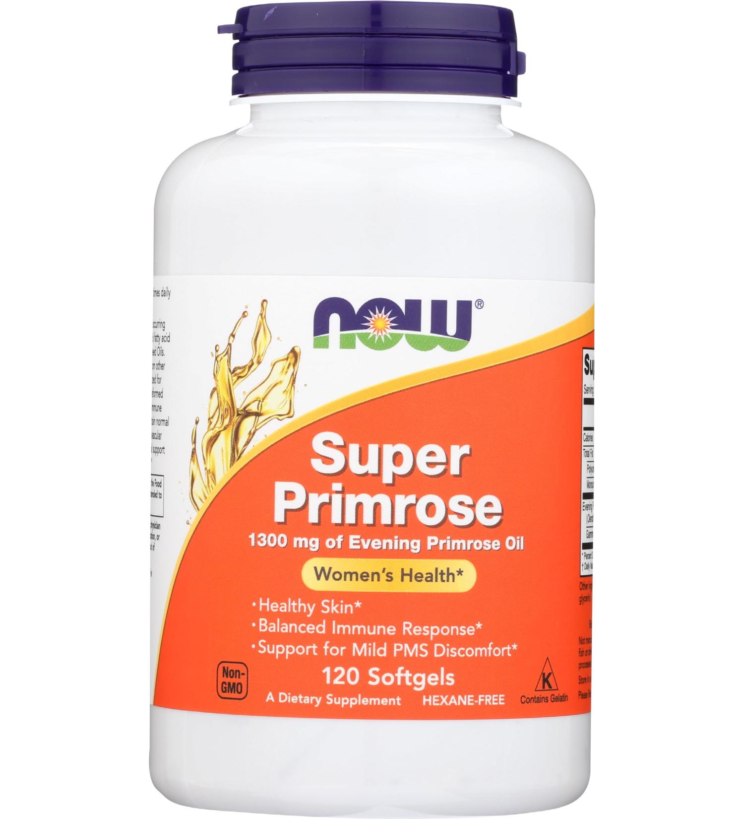 NOW FOODS Super Primrose 1300mg Sg 120 CT - Buy Online on GoSupps.com