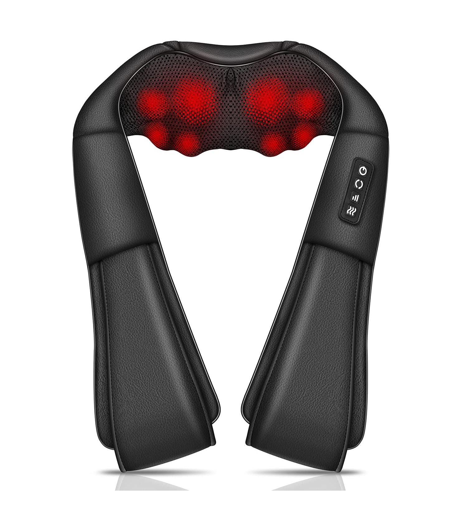 Podazz Shiatsu Neck and Back Massager with Heat - Ultimate Relief for Home & Office Ideal Gift for Men (Black) - Buy Online on GoSupps.com