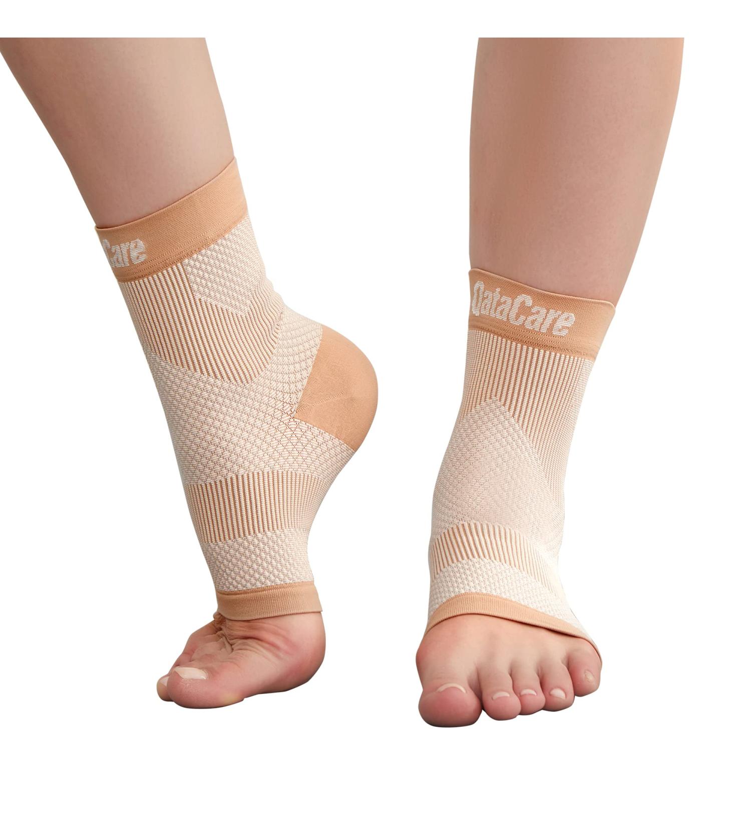 Qatacare Ankle Compression Socks - Nude, Large (1 Pair) | Heel & Arch Support | Increase Blood Circulation | Relieve Pain & Swelling - Buy Online on GoSupps.com