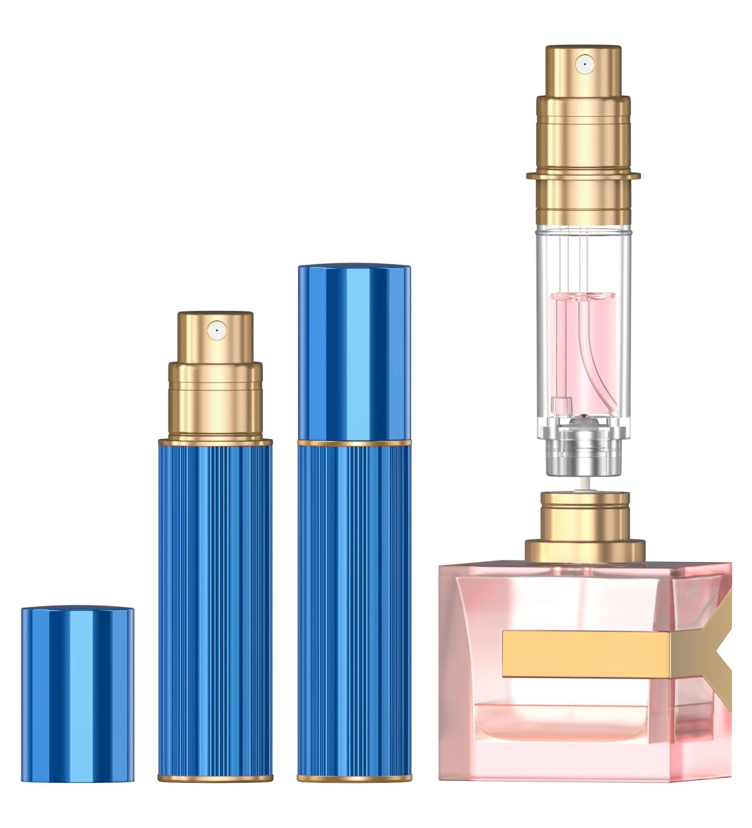 YIERSO 10ml Perfume Atomizer Travel Refillable Bottom-Filling Fragrances Perfumes Bottle Mini Cologne Dispenser Portable Sprayer Pocket Size for Women Men Cruise Car Trip Gift 0.34oz (Blue-10ml) - Buy Online on GoSupps.com