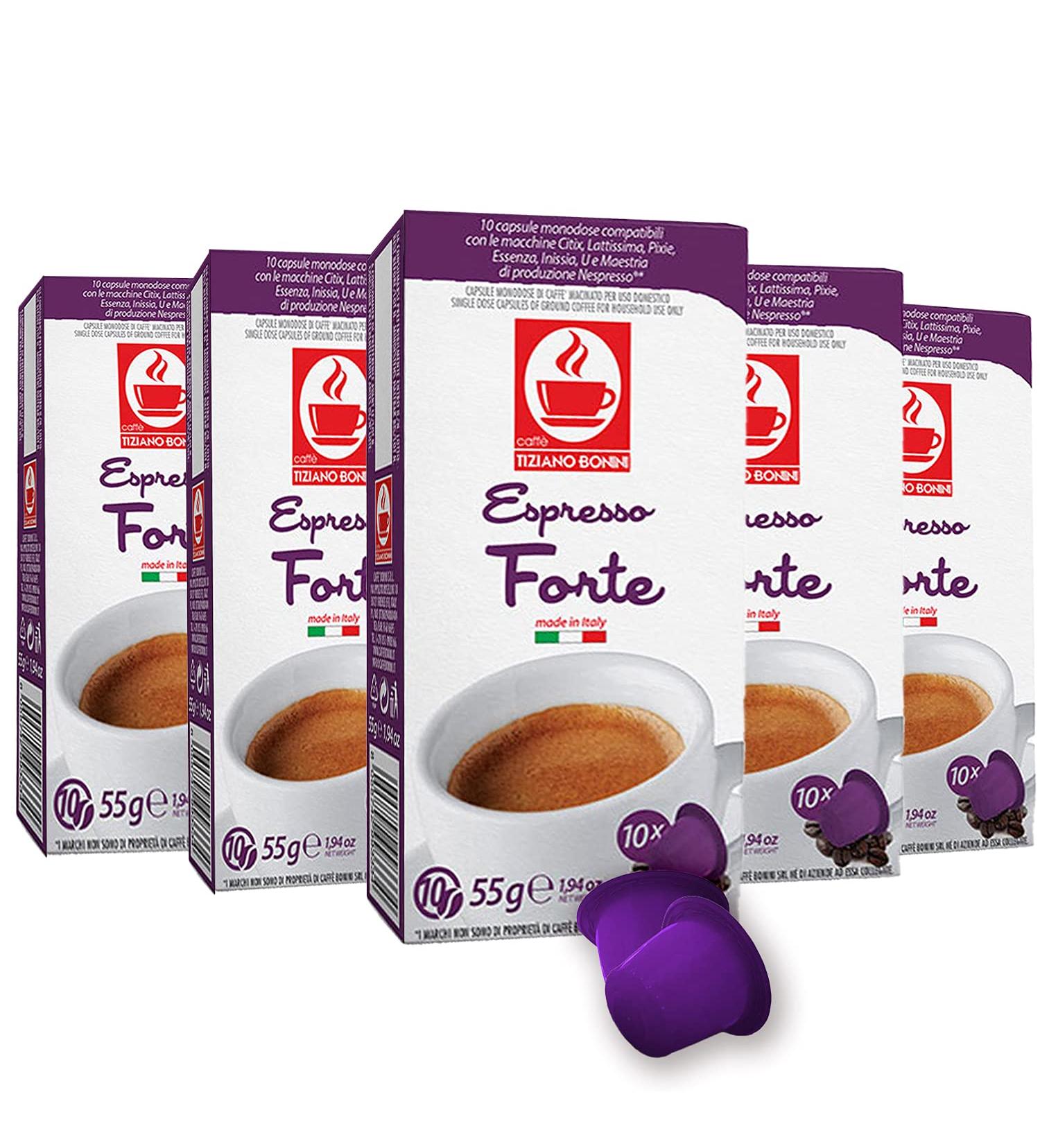 Caffe Bonini Nespresso Compatible Gourmet Espresso Capsules for Original Line Nespresso Machine 50 Count (Forte - Intensity 10) - Buy Online on GoSupps.com