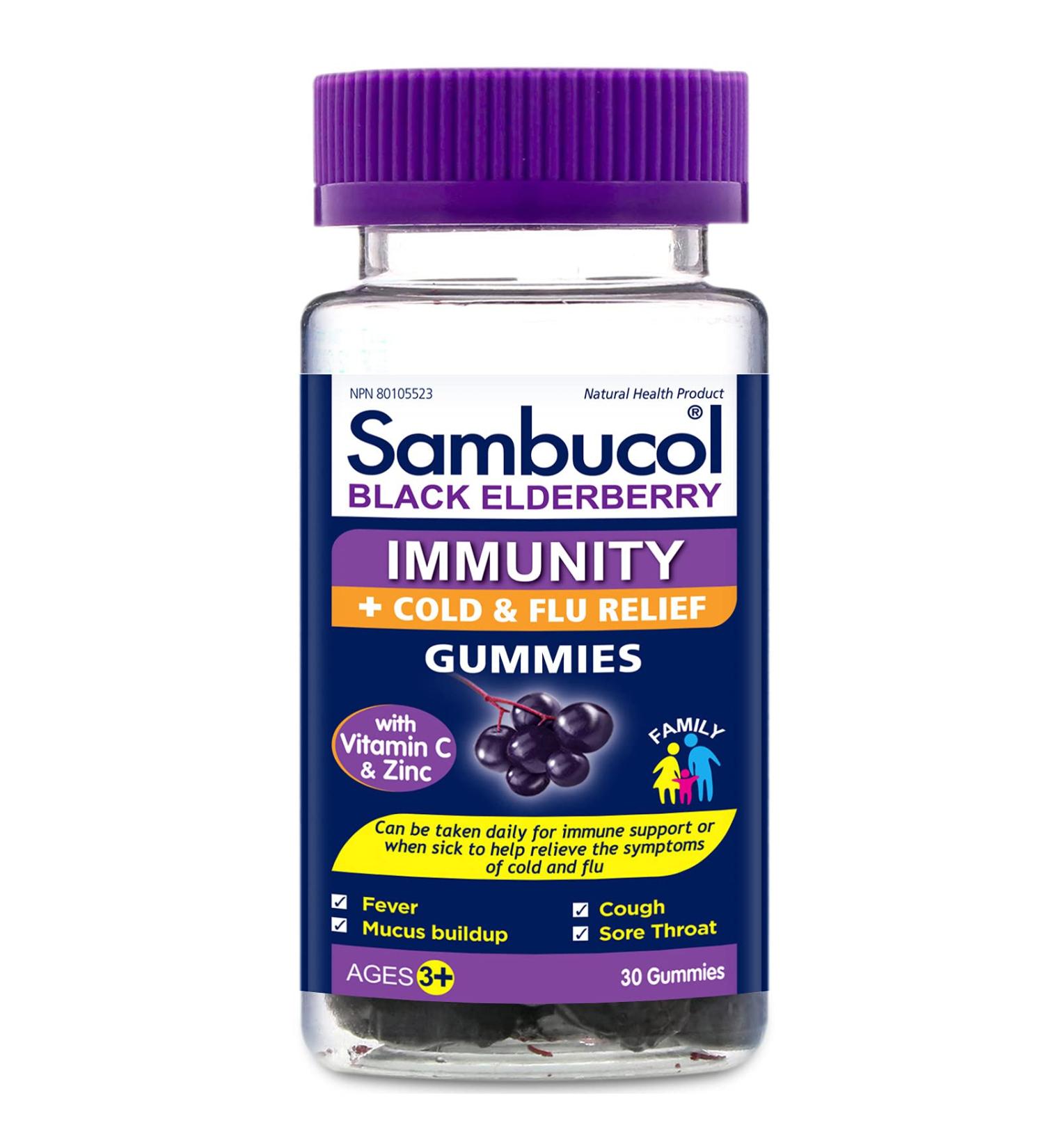Sambucol Black Elderberry Immunity Gummies | Immune Support & Antioxidant | Quickly Relieves Cold & Flu Symptoms | Ideal for Families | Gluten Free | 30 count (Pack of 1) Black Elderberry 30 count (Pack of 1) - Buy Online on GoSupps.com