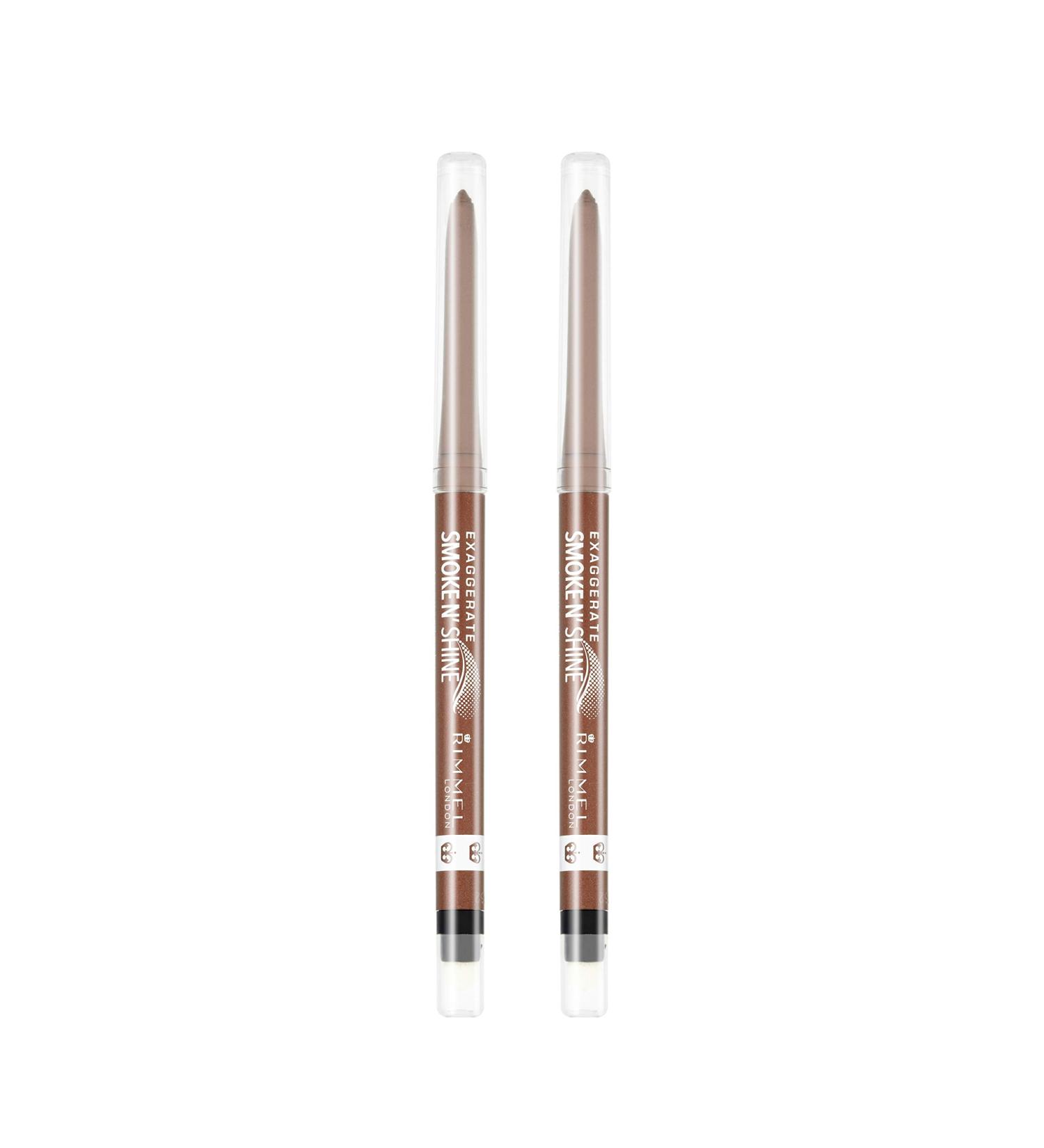 Rimmel Exaggerate Smoke'n Shine Gel Eyeliner - Copper Bling 2 Count | Long-Lasting Formula | Waterproof | Pack of 1 - Buy Online on GoSupps.com