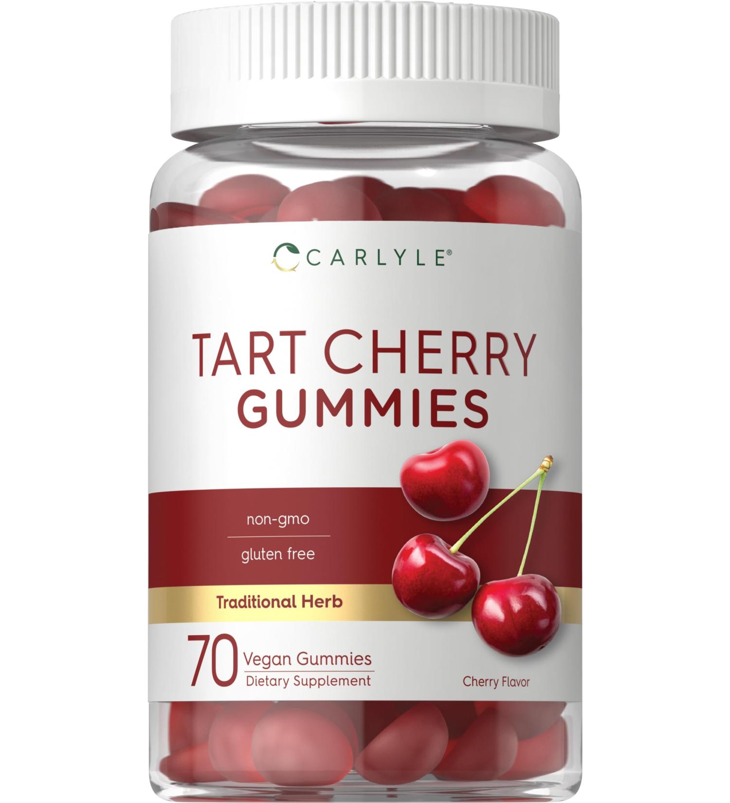 Carlyle Tart Cherry Gummies - 2000mg 70 Count | Vegan Non-GMO Gluten Free | Cherry Flavor - Buy Online on GoSupps.com