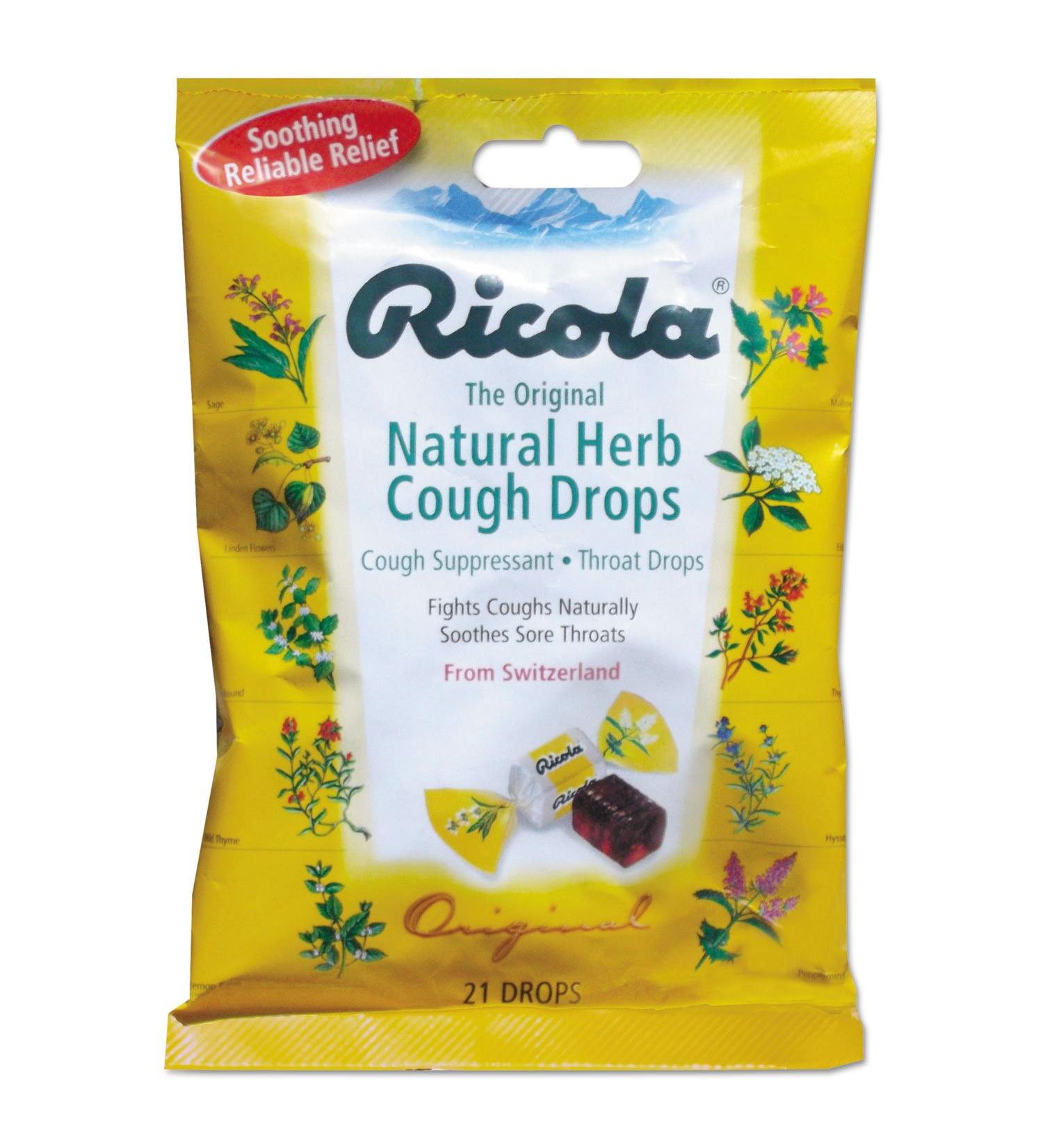 Ricola 7776 Cough Drops Natural Herb 21 Drops/Bag