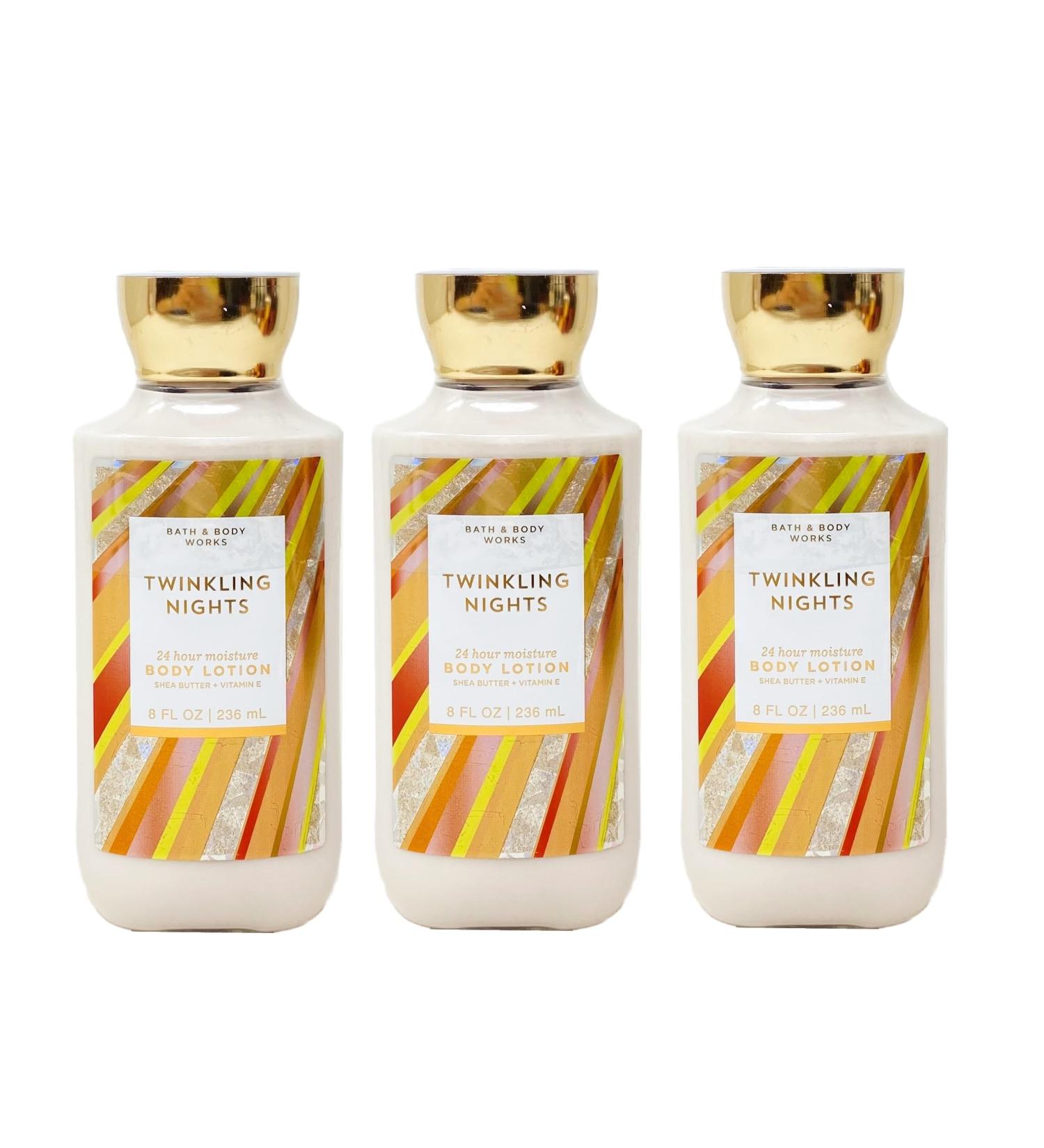 Bath & Body Works Twinkling Nights 3 Pack Of 24 Hour Moisture Body Lotion