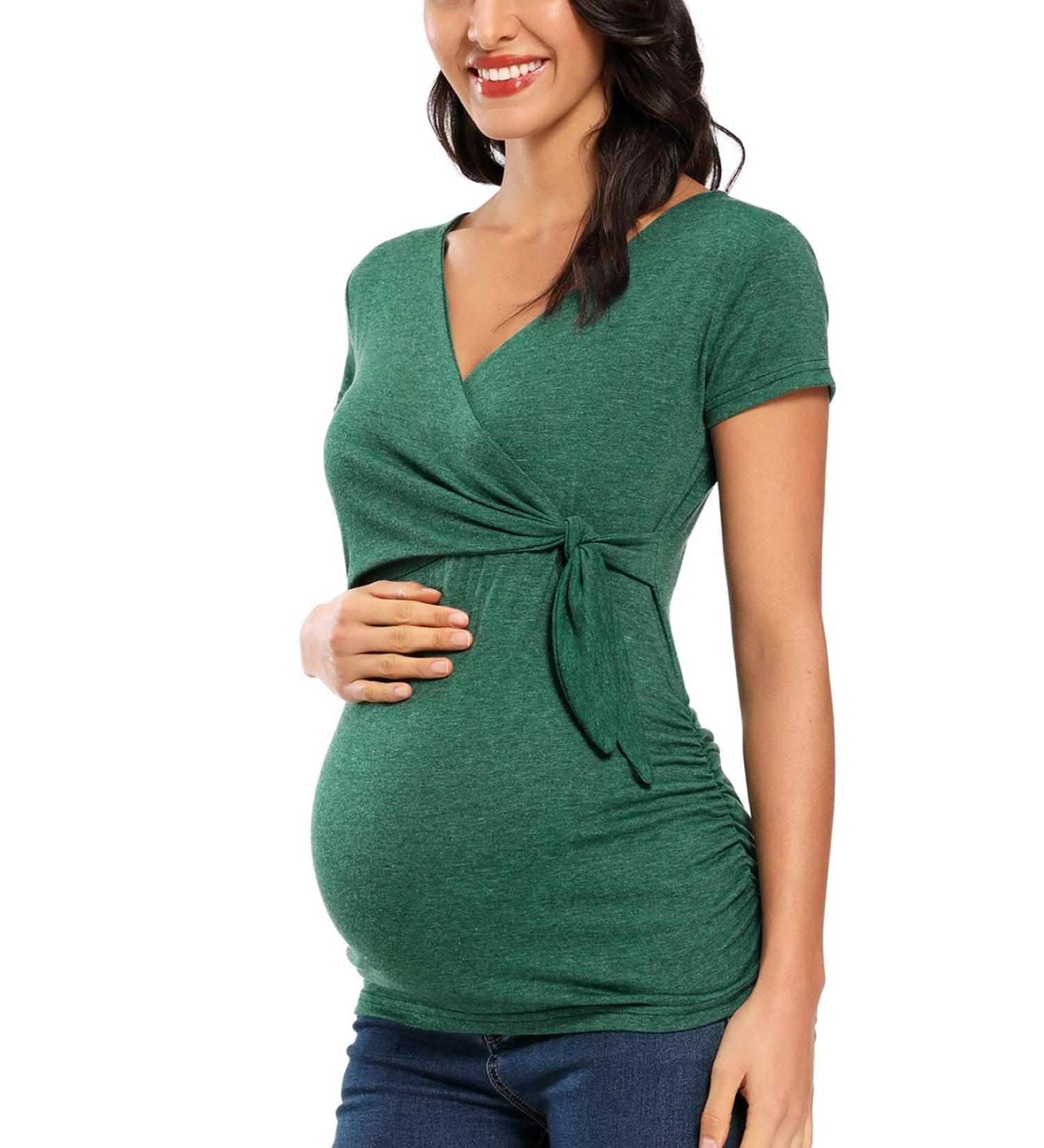 Love2Mi Maternity Breastfeeding Top | Long Sleeve V-Neck XL Hunter | Cute Maternity Clothes - Buy Online on GoSupps.com