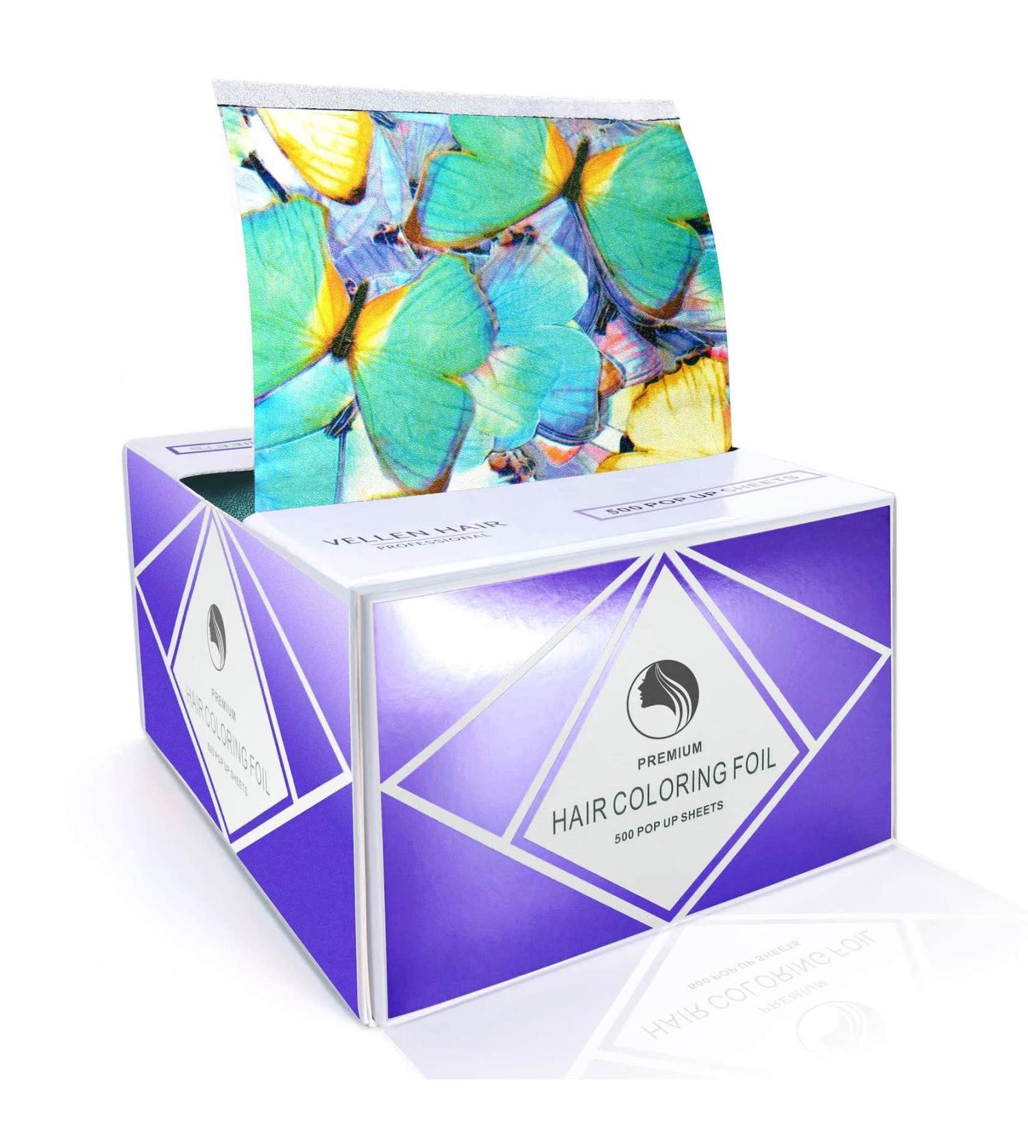 Vellen Hair Embossed Aluminium Hair Foil Sheets - Non-Slip Textured - 500 Sheets - Butterflies - 15 Micron - Buy Online on GoSupps.com
