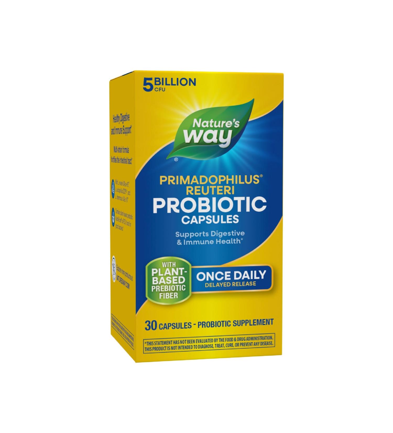 Nature's Way Primadophilus Reuteri Probiotic Supports Digestive & Immune Health* 5 Billion Live Cultures 30 Capsules (Packaging May Vary) 1 - Buy Online on GoSupps.com