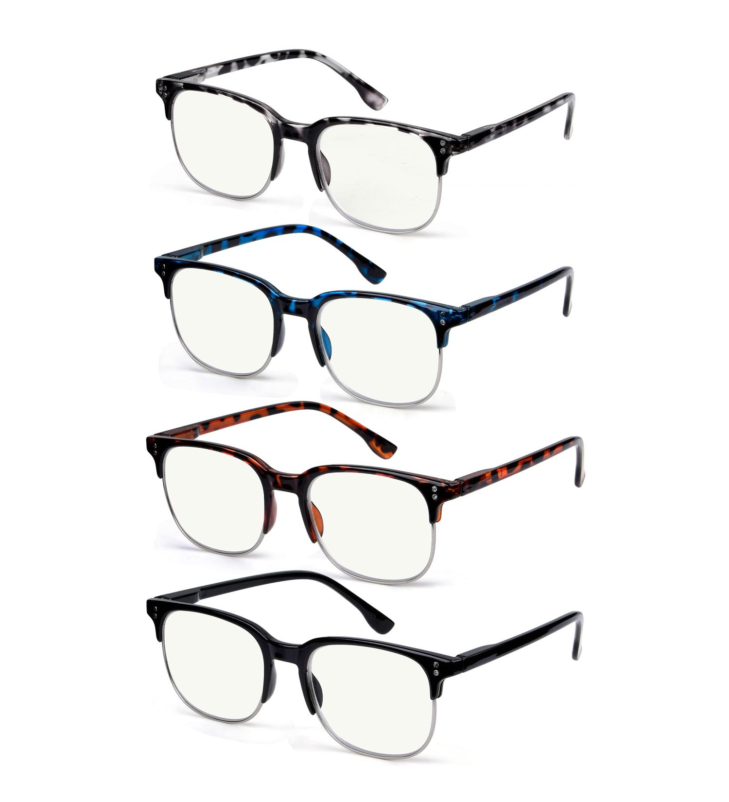 Eyekepper 4-Pack Progressive Multifocus Reading Glasses - Blue Light Blocking Unisex +2.50 Diopters No Line Multifocal Readers - Buy Online on GoSupps.com