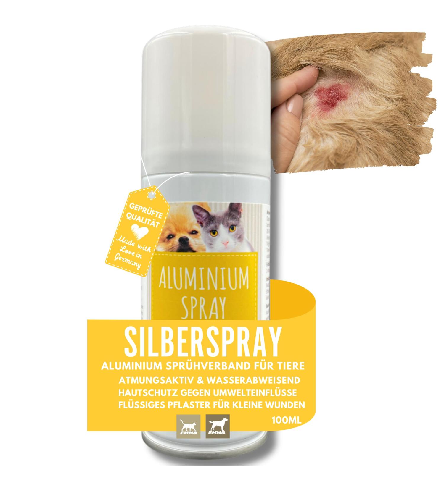 Silver Spray for Animals | Wound Healing & Protection for Dogs Cats & Pets | 100ml Aluminum Wound Disinfectant Spray - Buy Online on GoSupps.com