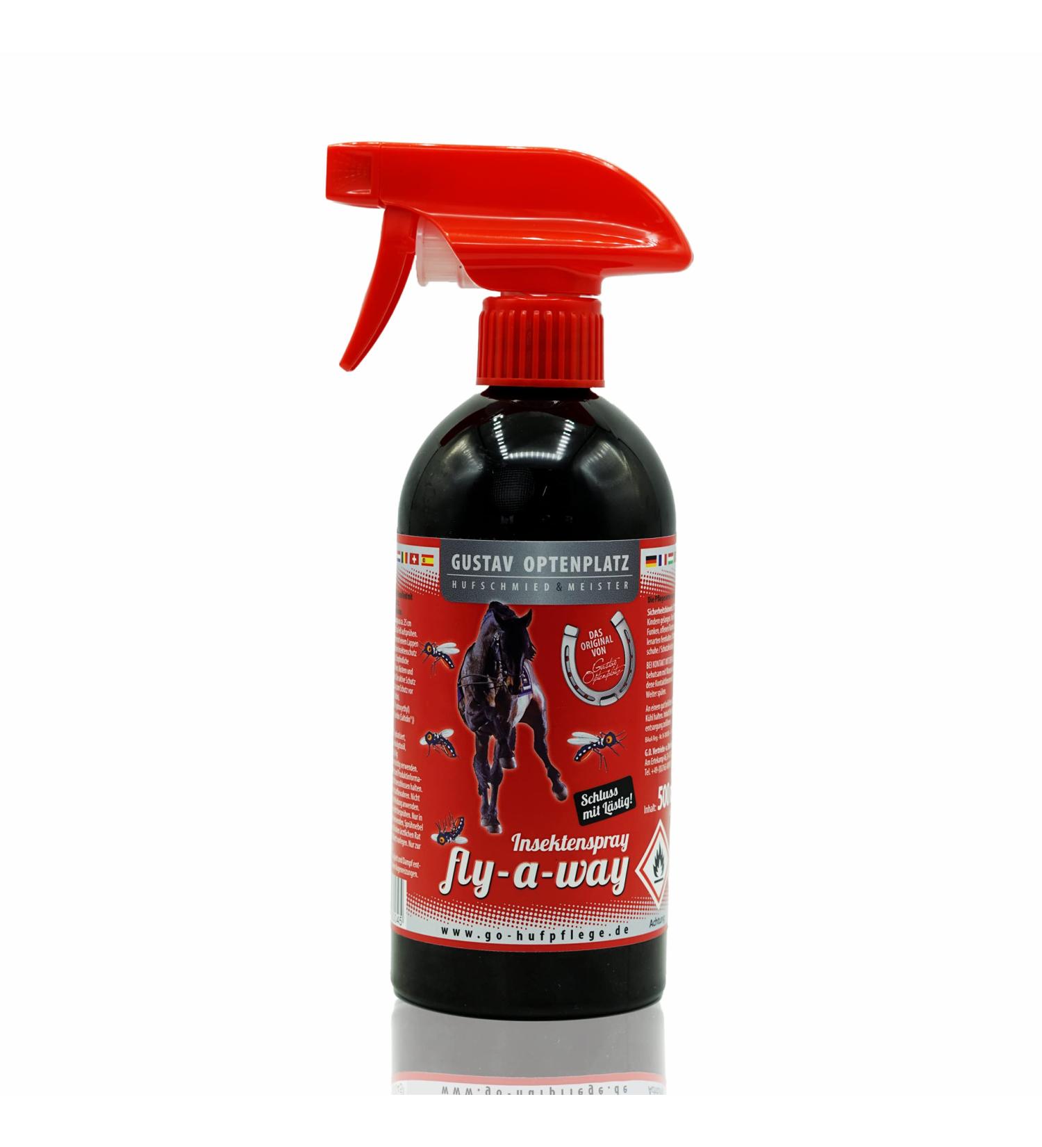 Gustav Optenplatz Fly-A-Way Insect Spray for Horses | Effective Fly Tick & Brakes Defense | Go!Horse Care (500ml) - Buy Online on GoSupps.com
