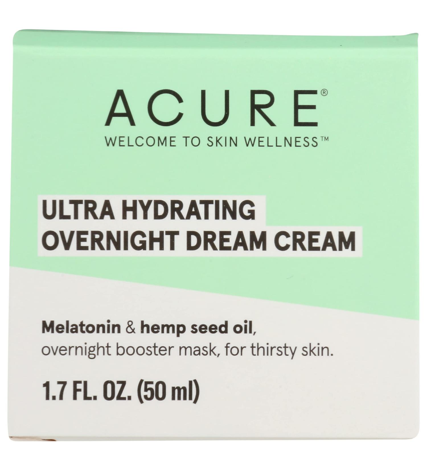 Acure Ultra Hydrating Overnight Dream Facial Cream Vegan 1.7 Fluid Ounce (Pack of 1)
