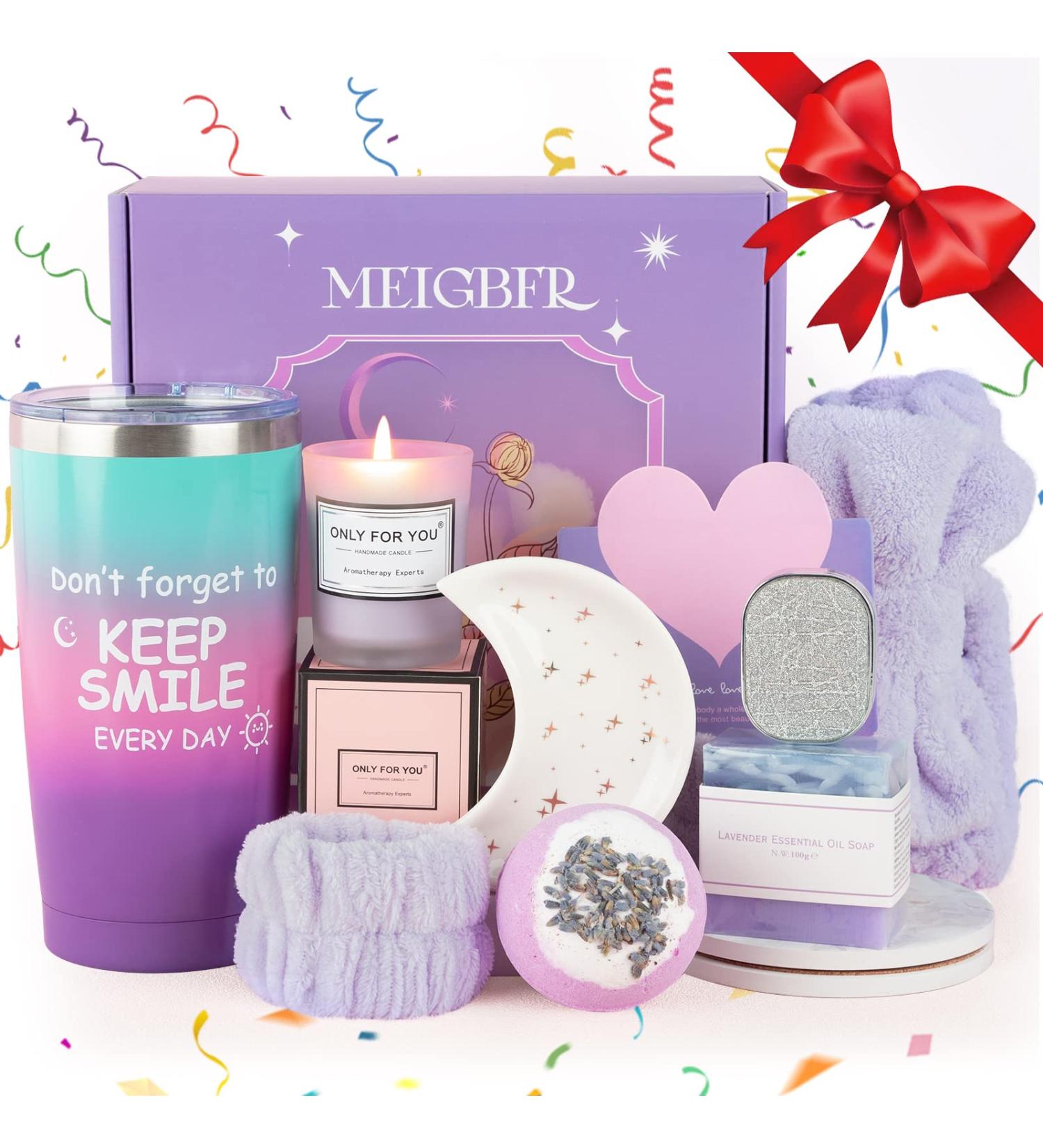 MEIGBFR Lavender Birthday Gift Basket for Women - Perfect Relaxation Gifts for Mom, Sister, Wife - Ideal Birthday Present for Female Friend - Buy Online on GoSupps.com