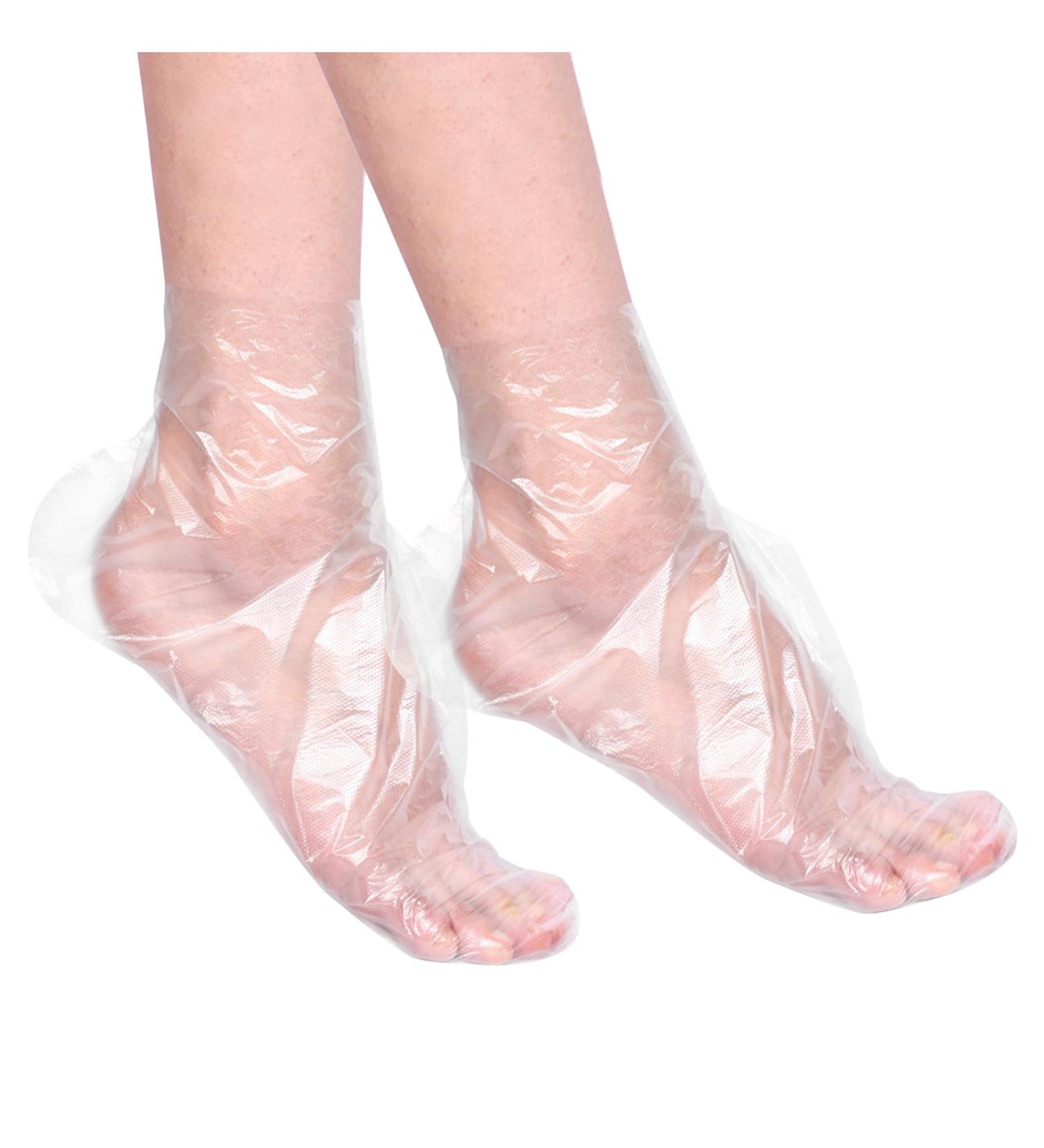 Quacc Lot de 100 couvre-pieds jetables en plastique doublure de bain en paraffine pour pieds chaussettes transparentes pour p dicure spa chaussures d'essai - Buy Online on GoSupps.com