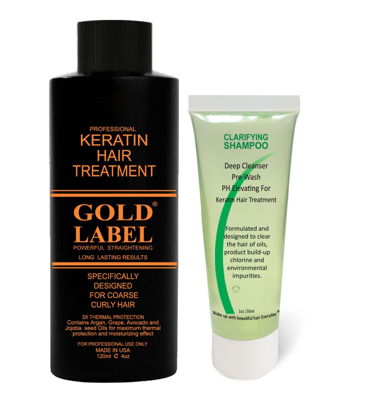 GOLD LABEL Brazilian Keratin Blowout Hair Treatment - Super Enhanced Formula for All Hair Types & Colors - Buy Online on GoSupps.com