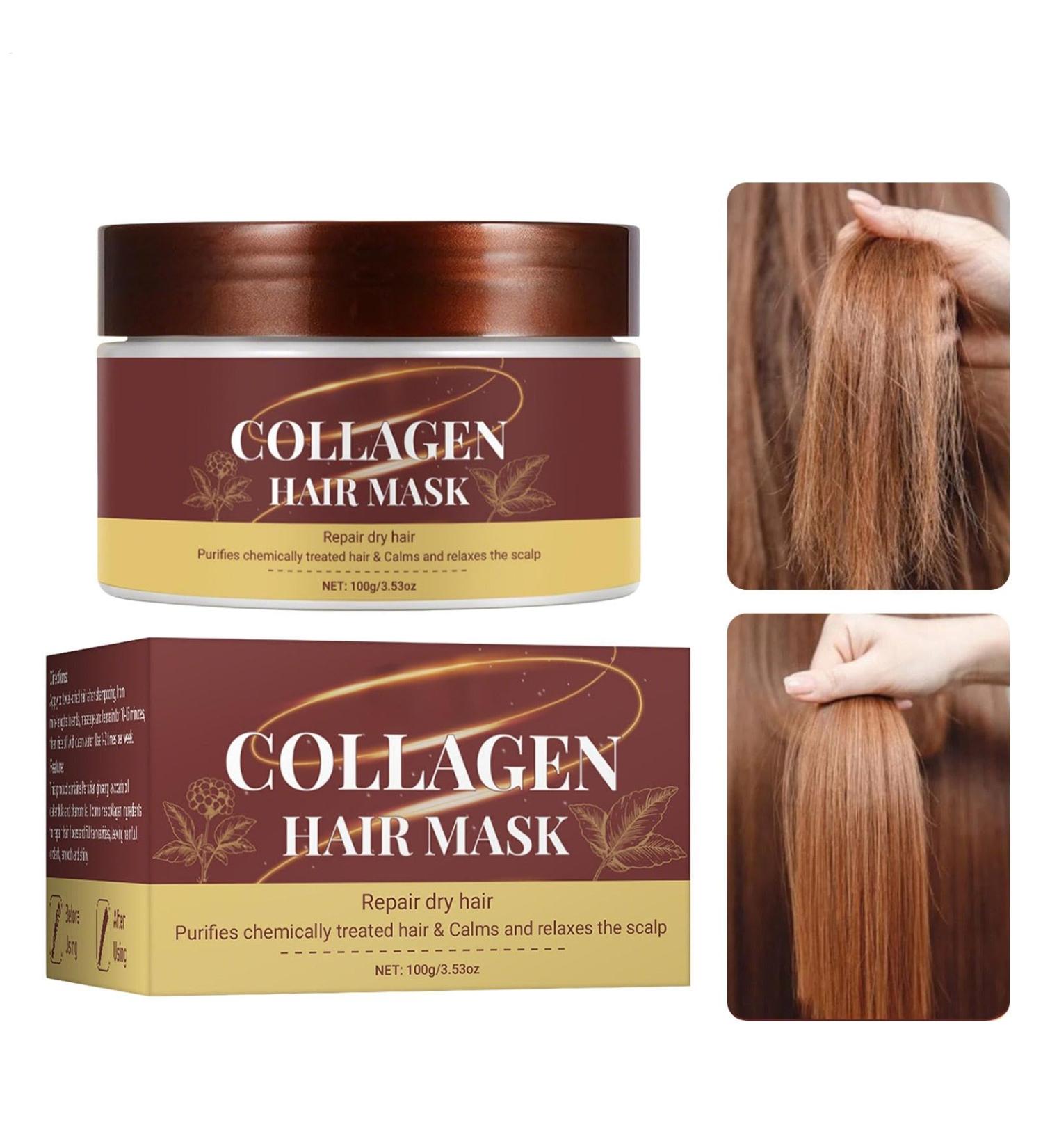 BommFu Collagen Hair Mask 100ml | Collagen Hair Mask for Dry and Damaged Hair | Collagen Hair Mask For very dry damaged hair hair types - Buy Online on GoSupps.com