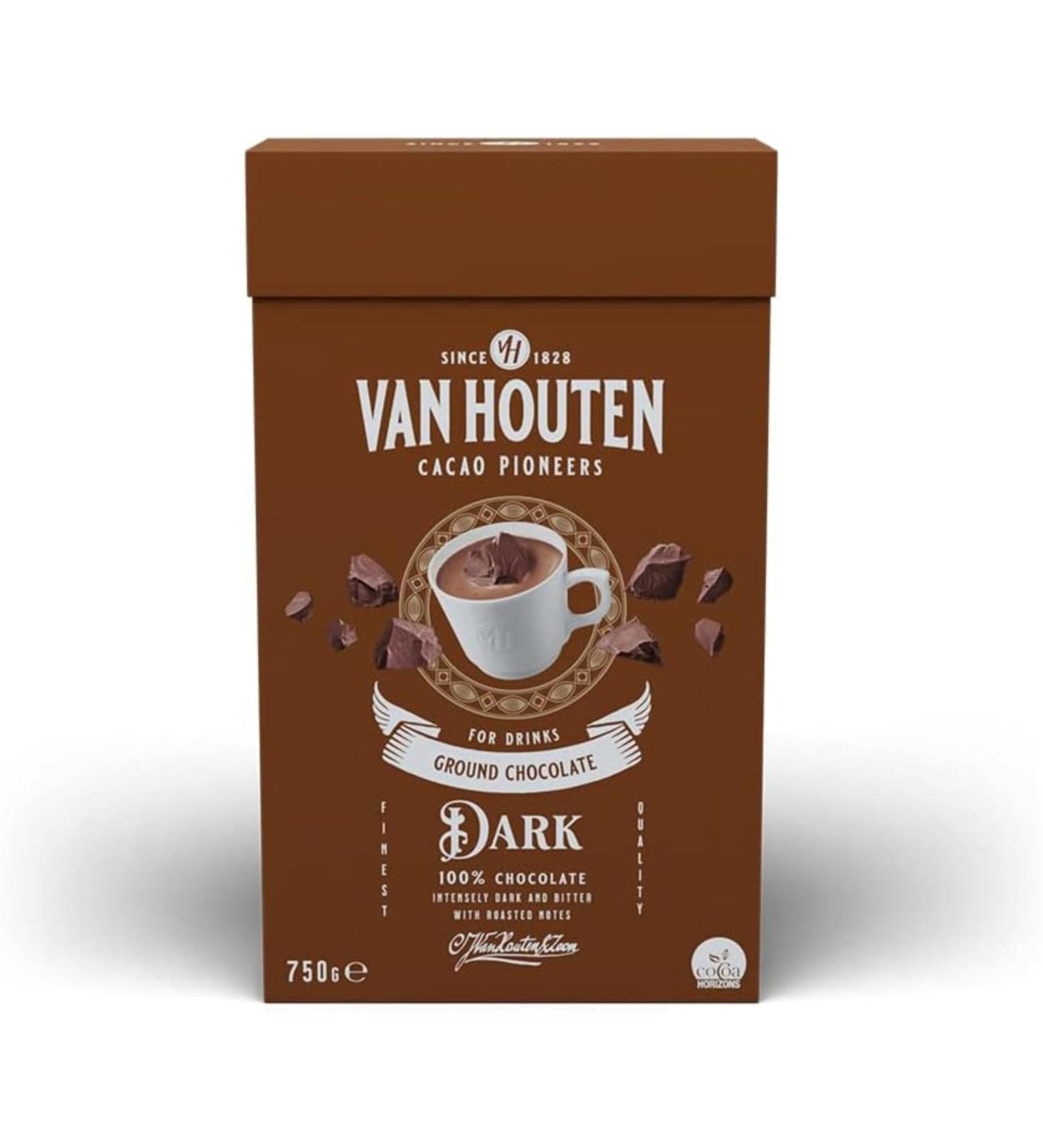 Ground Dark Chocolate Powder 750g Callebaut Van Houten. for Hot & Cold Drinks - Makes 22 Servings