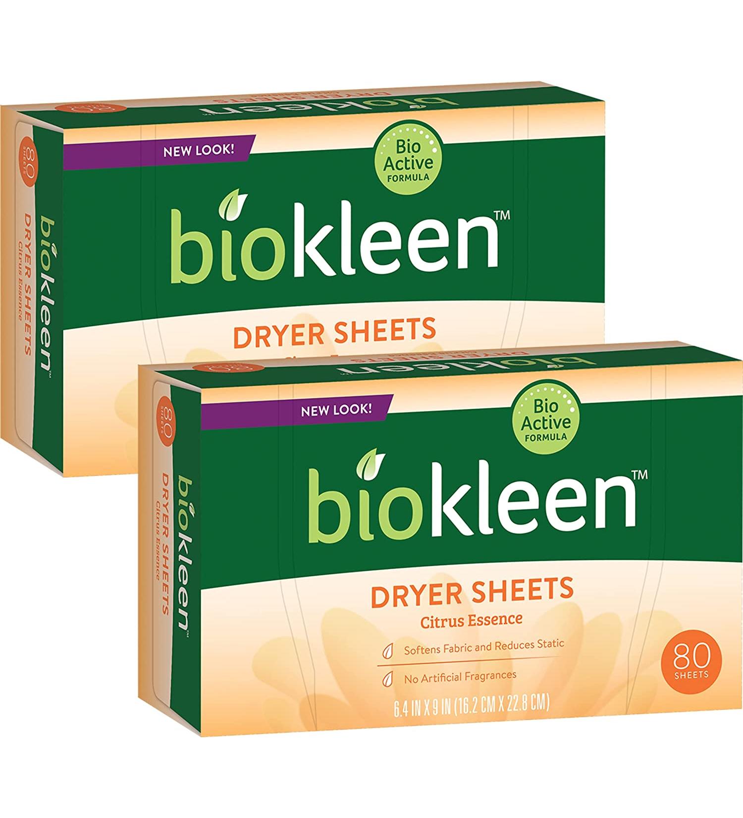 Biokleen Citrus Essence Dryer Sheets - 160 Eco-Friendly Fabric Softener Sheets - Buy Online on GoSupps.com