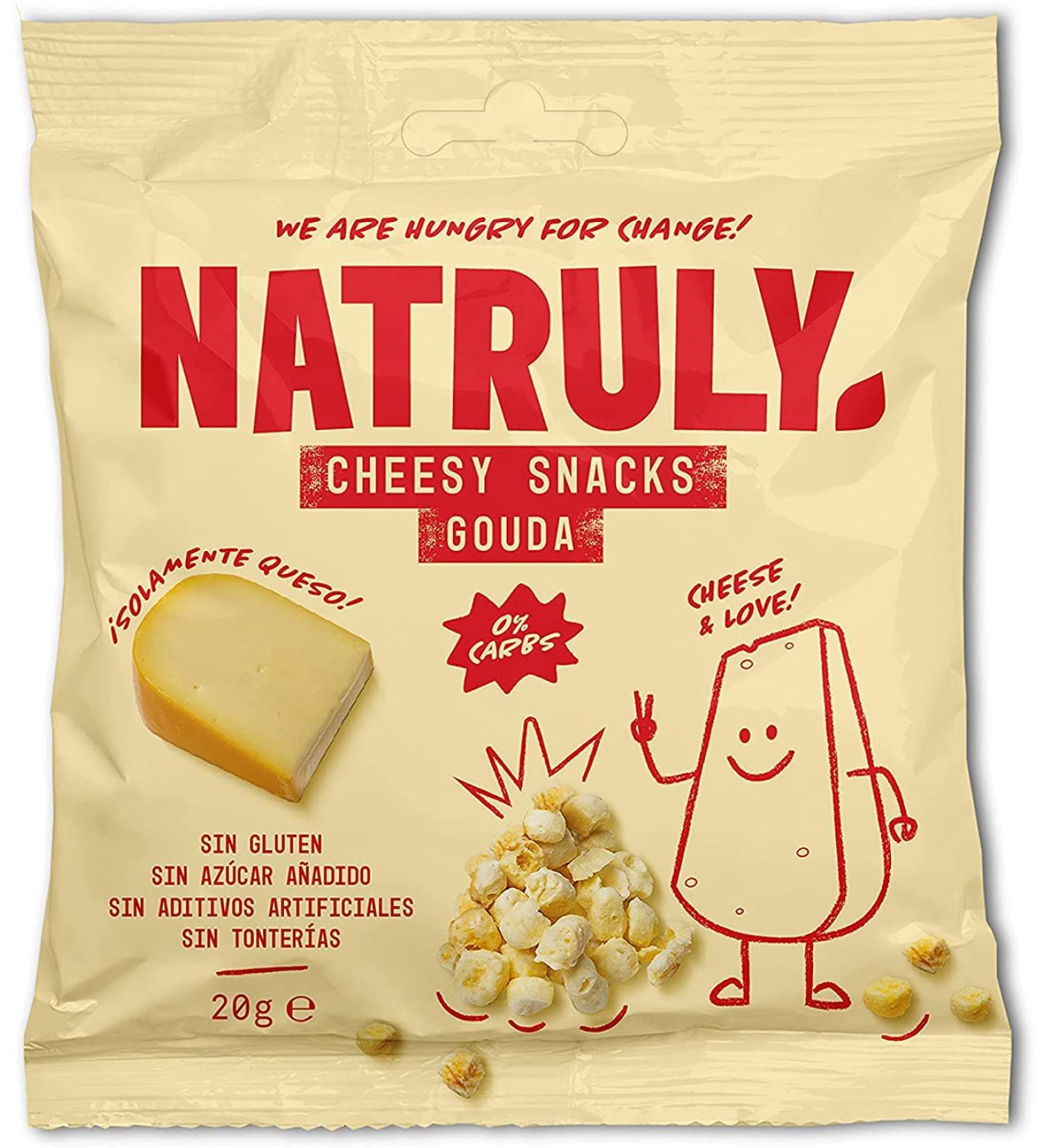 Natruly Cheesy Snacks - Carb Free Gluten Free 100% Cheese Crispy Snacks (1 bag) - Buy Online on GoSupps.com