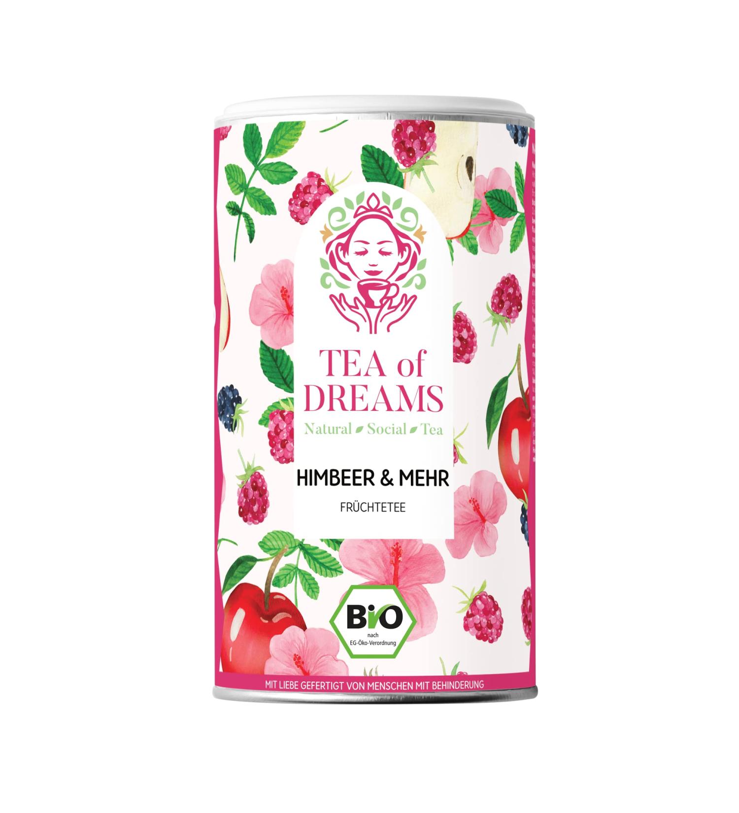  Tea of Dreams Organic Fruit Tea | "Raspberry & More" | With Delicious Fruit Chunks | Loose Tea | 120g - Buy Online on GoSupps.com
