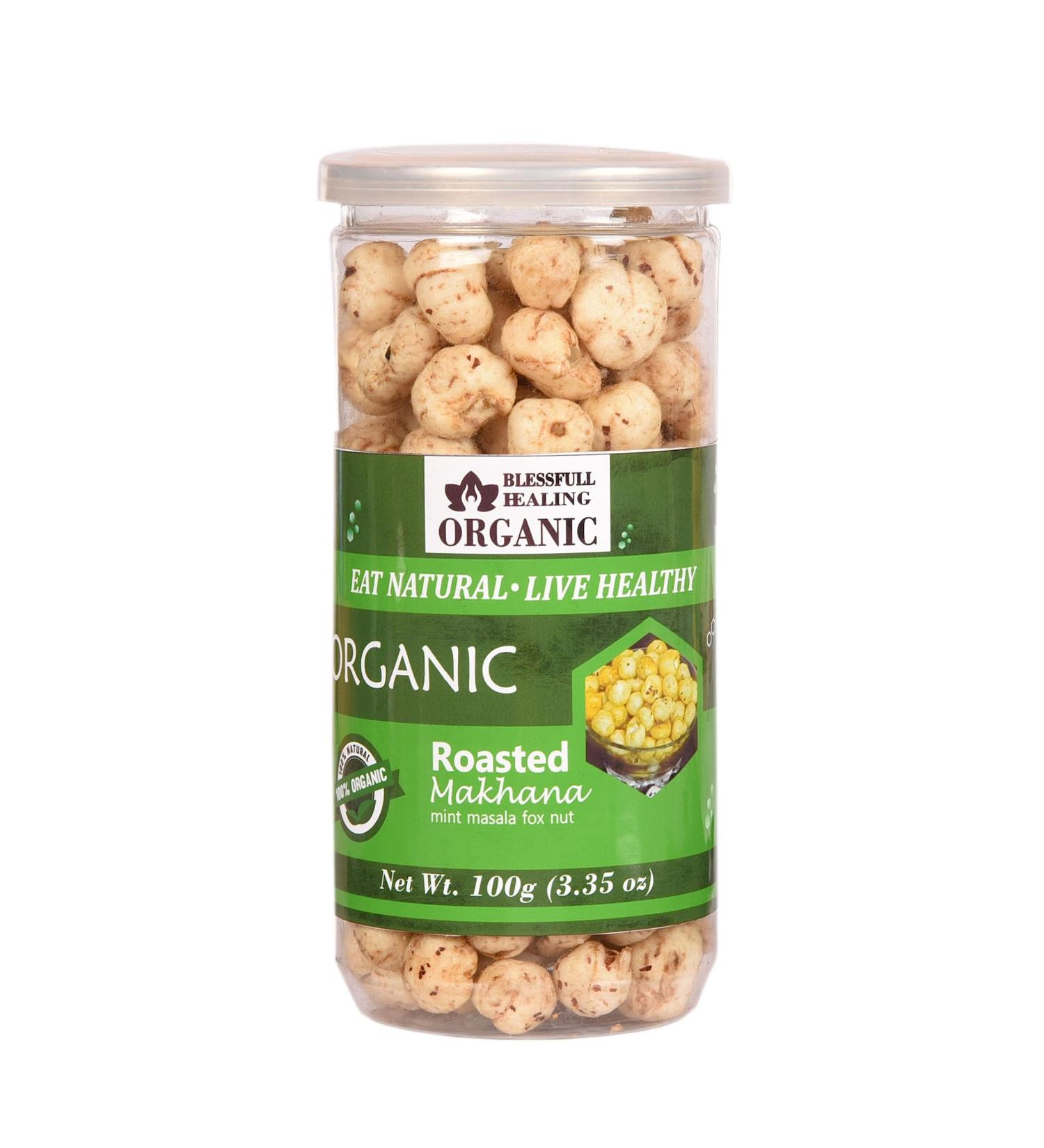 Buy Blessfull Healing Organic Mint Masala - Roasted Makhana Flavor 100g | Premium Quality International Shipping - Buy Online on GoSupps.com