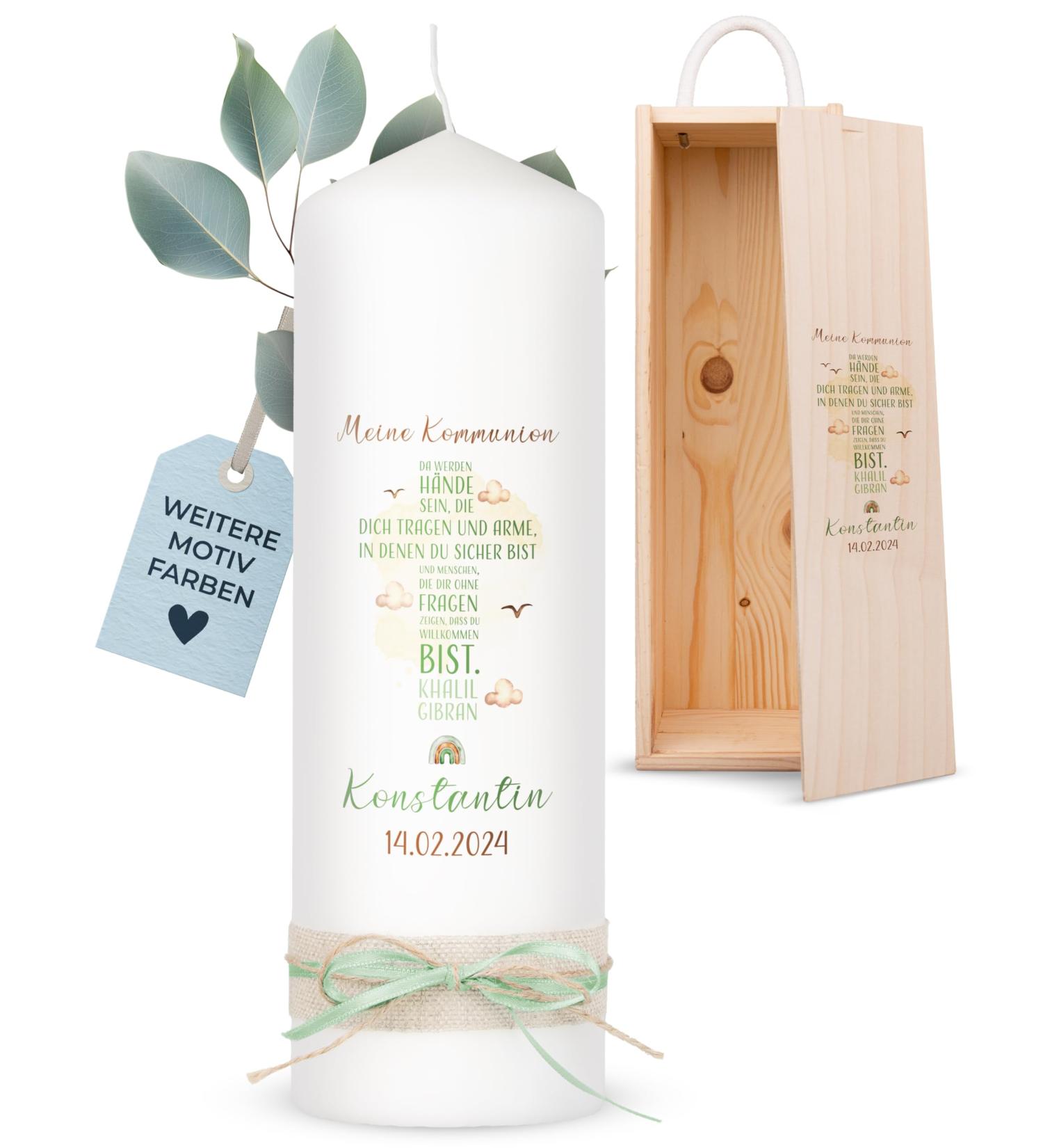 Personalized Amari Communion Candle - Custom Cross Design | 25cm Height | Perfect for Boys & Girls - Buy Online on GoSupps.com