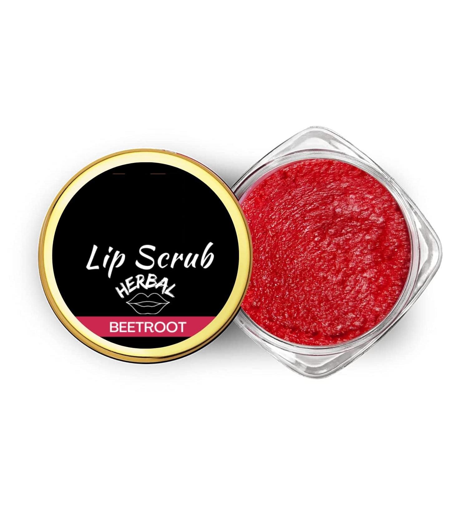 0.35oz Lip Sugar Scrub Herbal Natural Essential Oils Exfoliating Balm Polish Scrubber for Men Women Smoked Dry Dark Chapped Lips to Lighten Pigmentation Dead Skin Tan Removal (10 gm) (Beetroot) - Buy Online on GoSupps.com