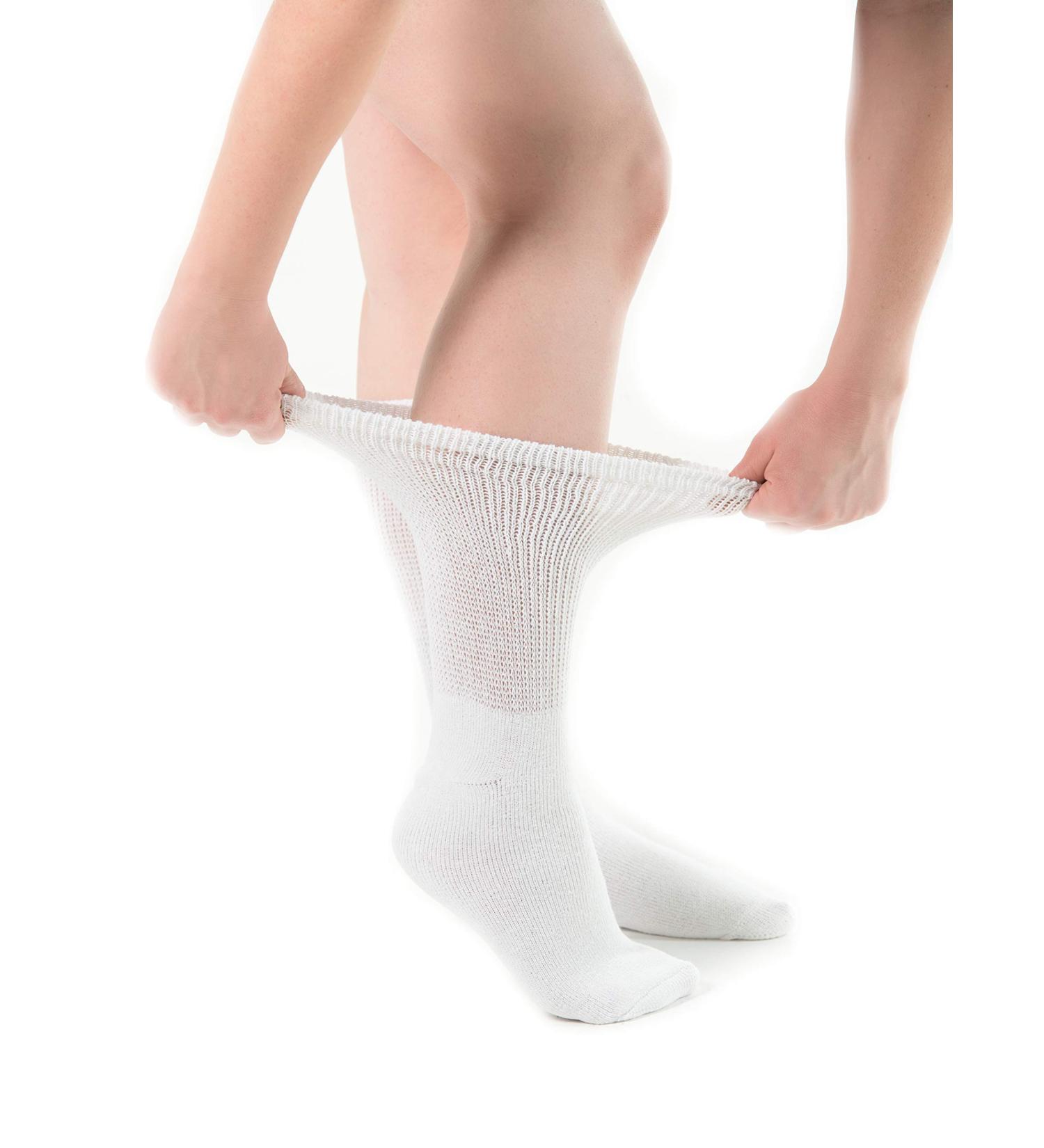 Comfort Finds Diabetic Crew Socks - Size 10-13 - Breathable Cotton - Loose Fitting - Non Binding Top - Improve Foot Circulation - Painful Swollen Feet Relief (White 12 Pairs) - Buy Online on GoSupps.com