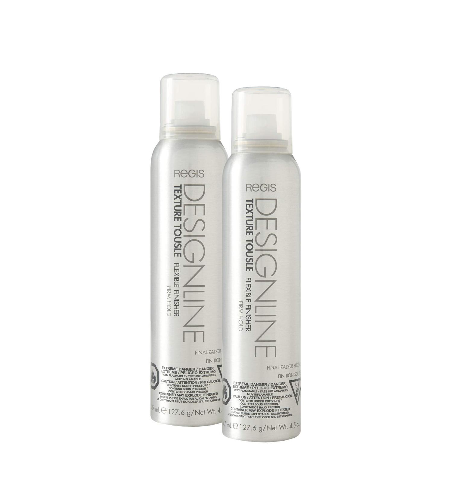 DESIGNLINE Texture Tousle Flexible Finisher - Regis Heat Styling Protectant Hair Spray that Helps Hold Hair in Place and Create a Full and Tousled Look (2 Pack) 4.50 Ounce (Pack of 2)