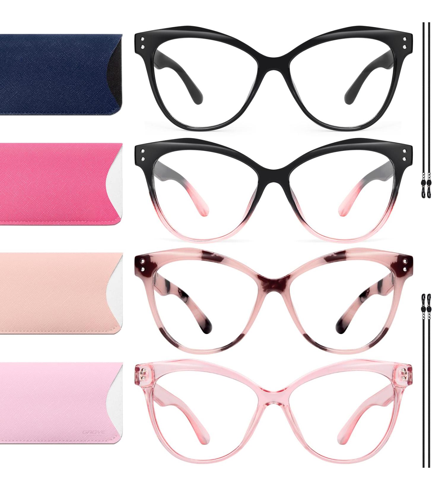 Gaoye 4 Pack Cat Eye Reading Glasses for Women & Men - Stylish Blue Light Blocking Magnifying Readers (2.00x Anti-Glare UV Protection - Buy Online on GoSupps.com