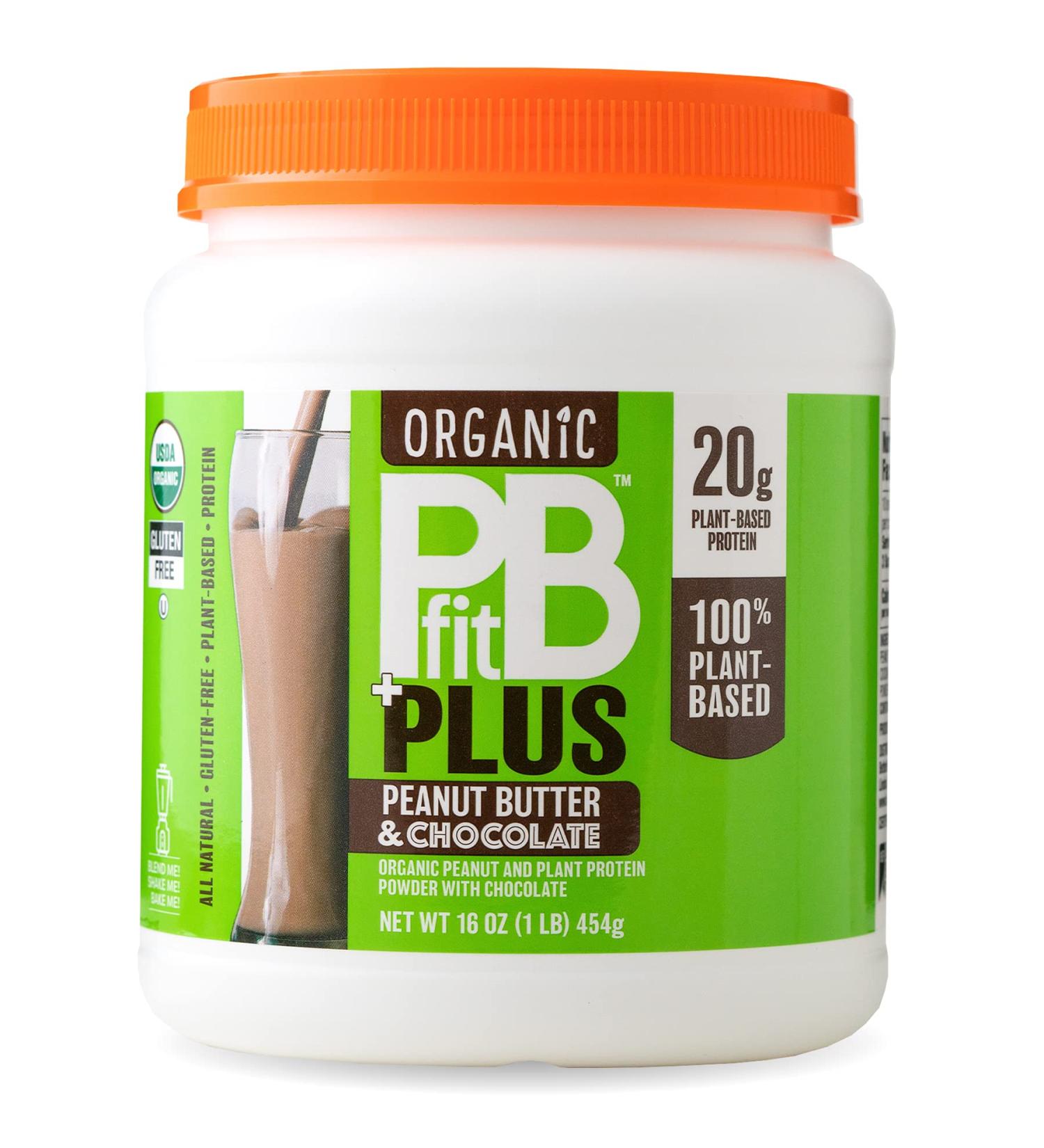 PBfit Vegan Organic Peanut Butter & Chocolate Plus Powder - 1 lb | Healthy Protein Boost for Smoothies & Baking - International Shipping Available - Buy Online on GoSupps.com