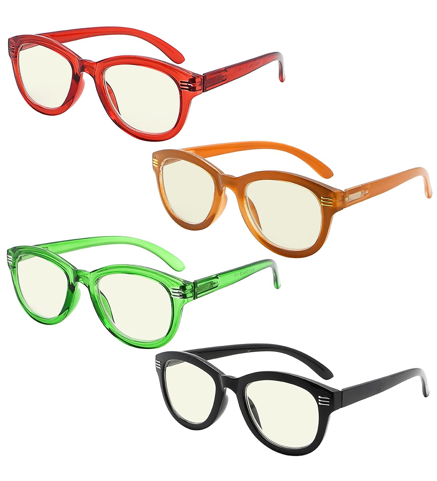 Eyekepper Cat Eye Reading Glasses for Women - 4-Pack Oversize Blue Light Blocking Readers 2.75x Magnification - Buy Online on GoSupps.com