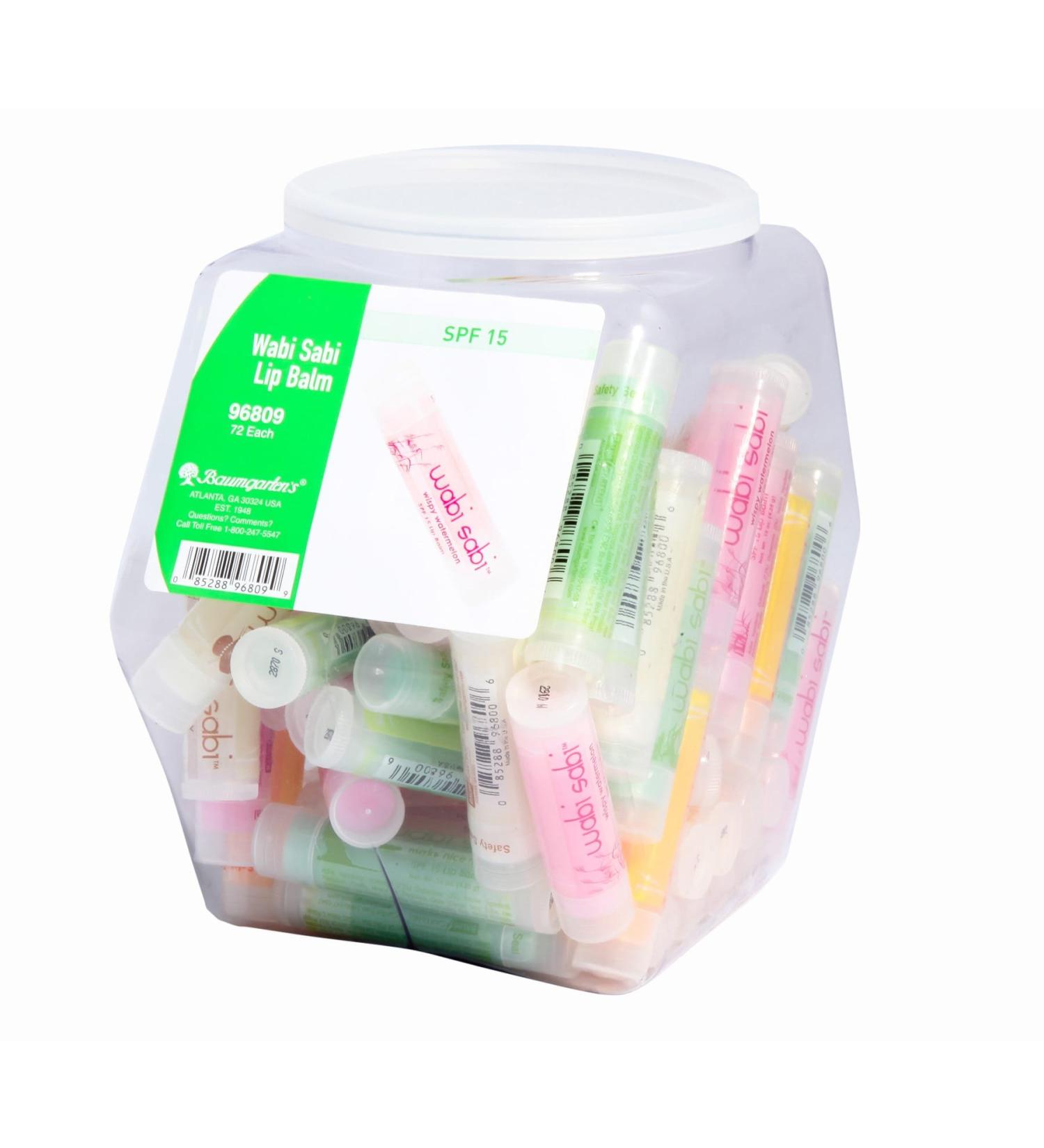 Baumgartens Wabi Sabi Lip Balm Hexagonal Tub Display of 72 Assorted Colors (96809) - Buy Online on GoSupps.com